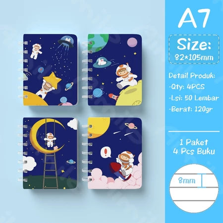 Mini Notebook 1 Pack 4 Pcs Small Scrapbook Note Book Small Note Book 50 Sheets