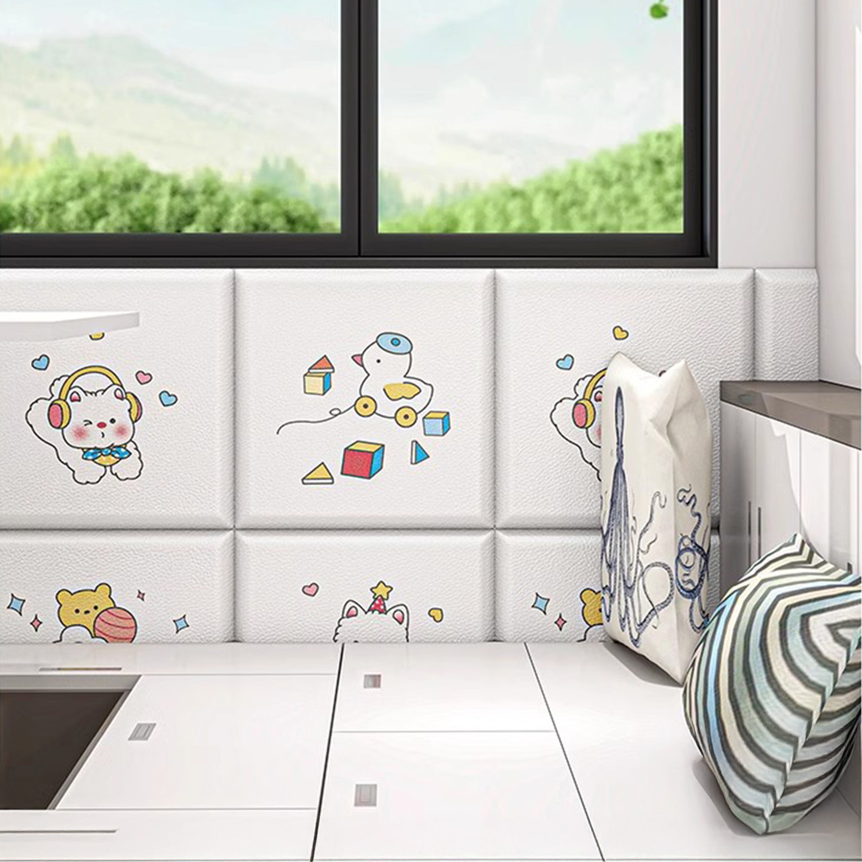 Hoptech - Wallpaper Foam Headboard Bed Wallfoam Empuk Kedap Suara Tahan Air | Karakter Anak