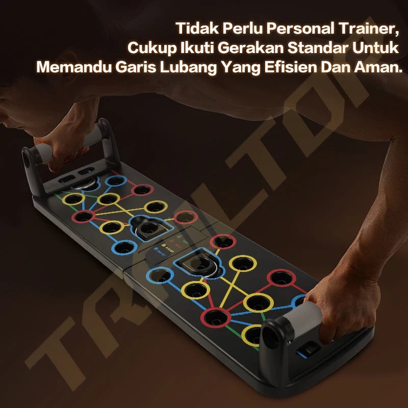 HOPTECH Push Up Board 3 in 1 Alat Olahraga Di Rumah Multifungsi Resistance Band Dan Alat Push Up