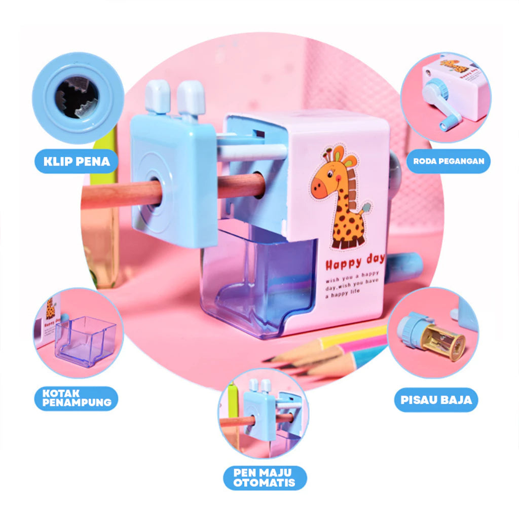 HOPTECH Cartoon Style Rotating Pencil Sharpener Desk Sharpener 4 Colors