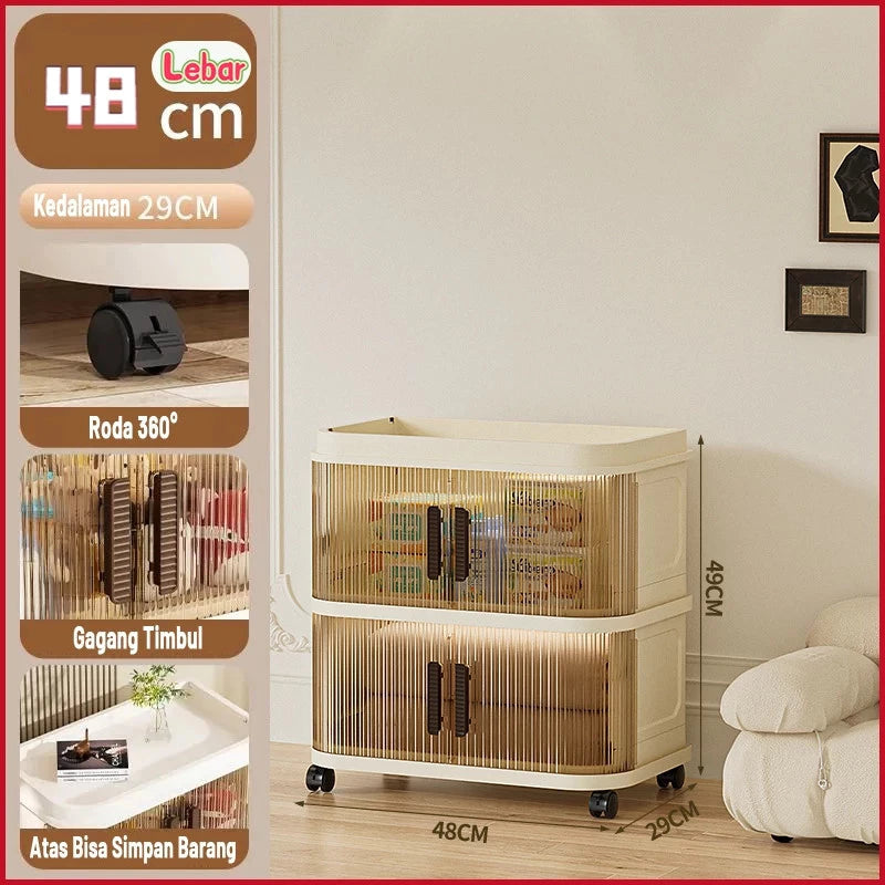 2-5 Layers Folding Plastic Wardrobe with Sliding Door Multipurpose Clothes Storage Wardrobe Storage