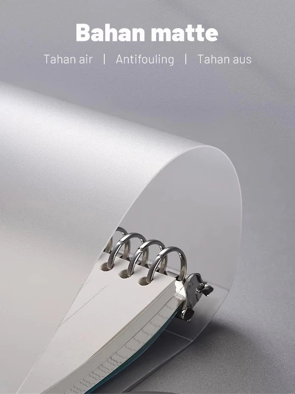 HOPTECH Binder A5/B5 Transparent Aesthetic Binder Book Black and White Korean Aesthetic Notebook
