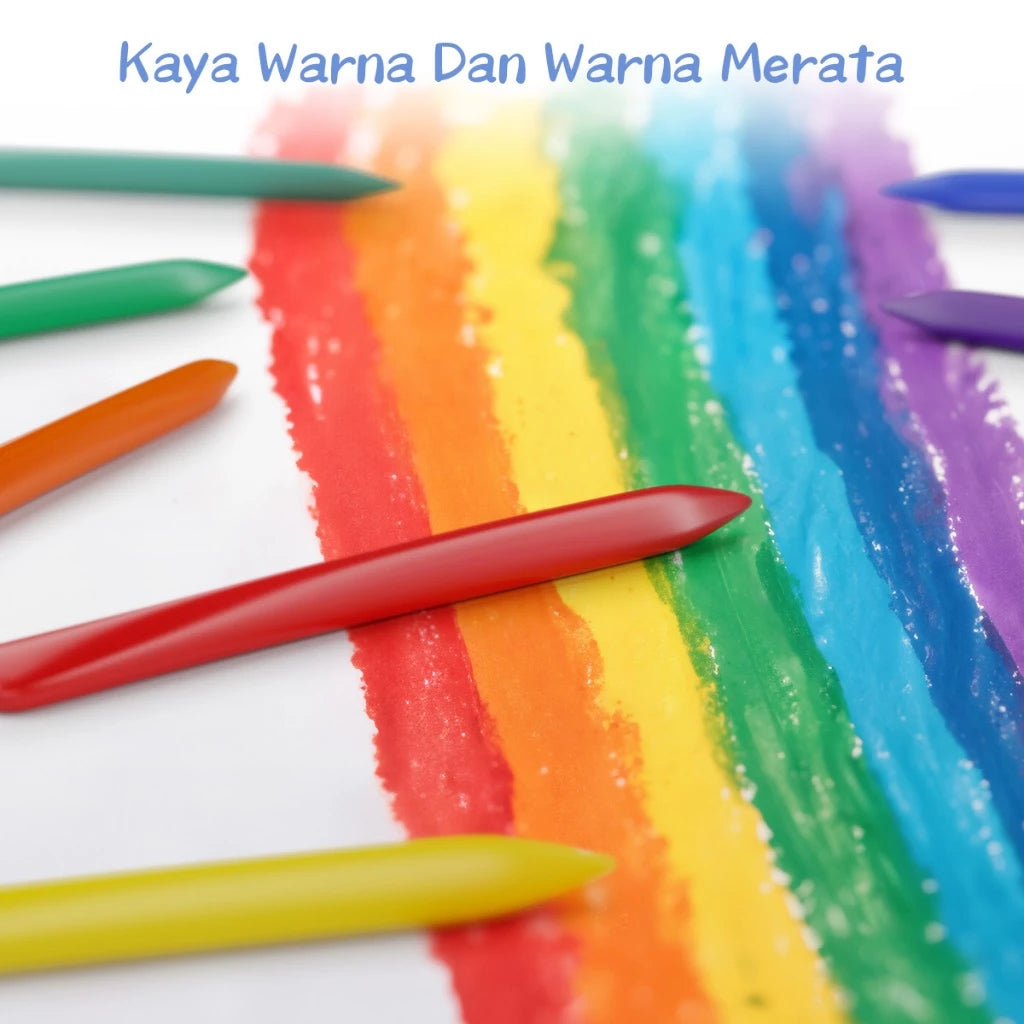 HOPTECH-Crayon Set 12/24 Colors Plastic Crayons Waterproof and Break-resistant, Non-Toxic, Dirt-resistant