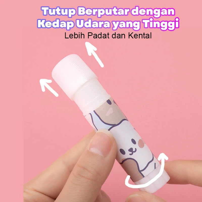 HOPTECH Glue Stick Solid Paper Adhesive Glue Stick Twist Glue Stick School Office Cute Motif