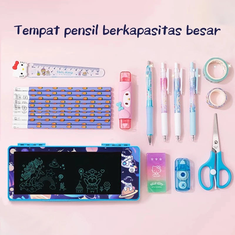 Drawing Box Aesthetic Pencil Box with Scribble Board Waterproof Boys Pencil Case Children's Pencil Box