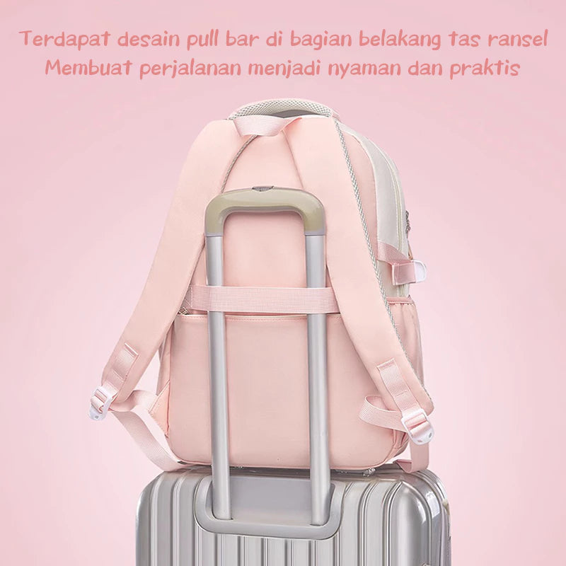HOPTECH-Kids Backpacks, Girls' School Bags, Waterproof Korean Style, Thick, Gifts for Children 6-15 Years Old