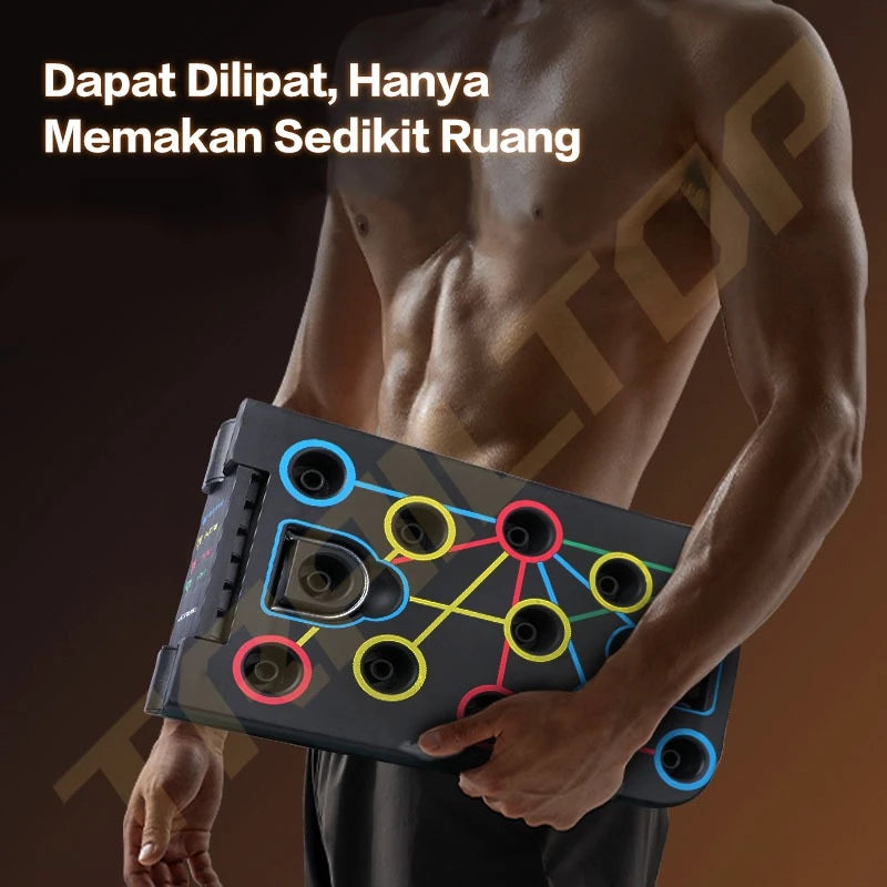 HOPTECH Push Up Board 3 in 1 Alat Olahraga Di Rumah Multifungsi Resistance Band Dan Alat Push Up