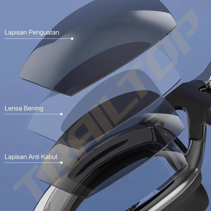 HOPTECH Kacamata Renang Dewasa ANTI FOG & UV PROTECTION Swimming Goggles Mirror HD