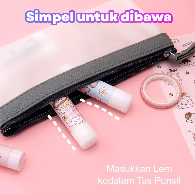 HOPTECH Glue Stick Solid Paper Adhesive Glue Stick Twist Glue Stick School Office Cute Motif