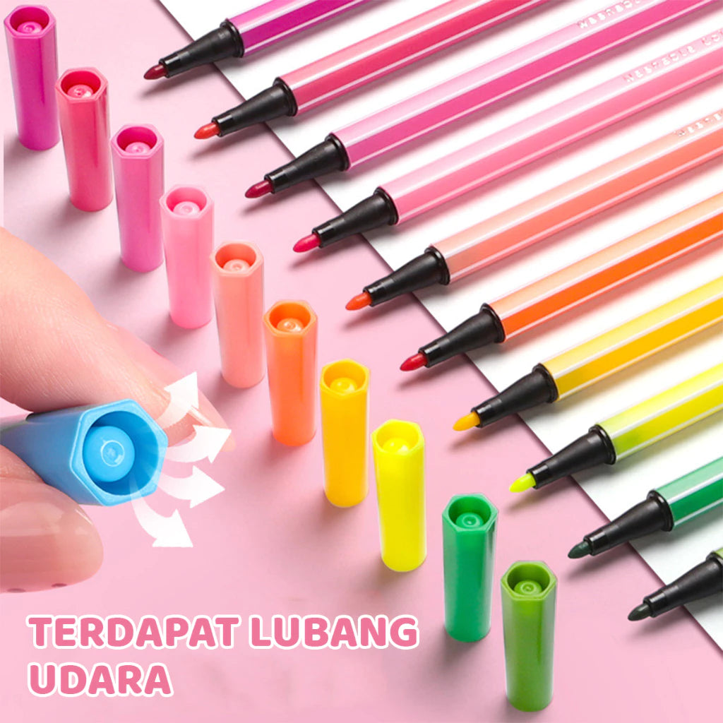 HOPTECH Children's Markers 1 Set of Colorful Marker Pens 12/24/36/48 Colors