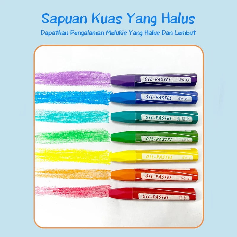 HOPTECH-Oil Pastel Crayons 24/36/48 Colors Crayons Set Non-Toxic Waterproof And Anti-Break Oil Crayons