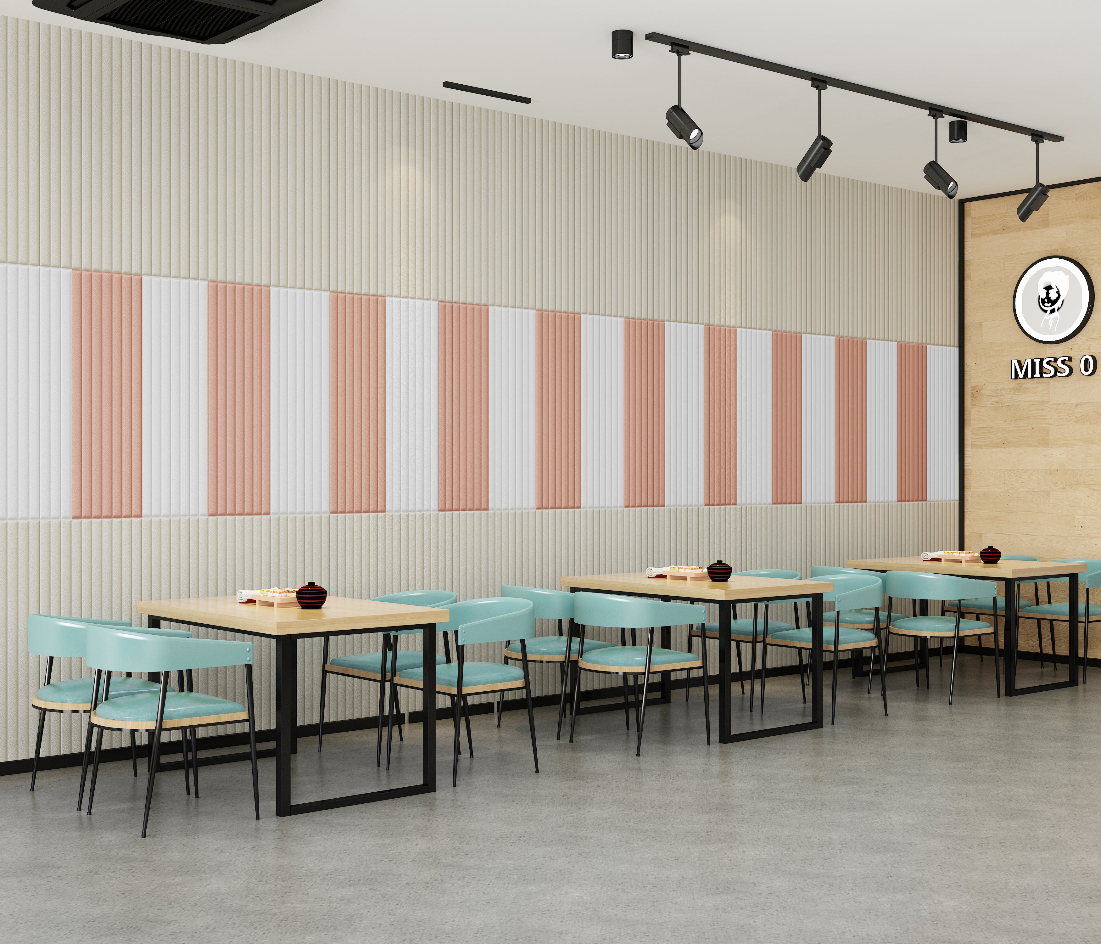 Hoptech - Wallpaper Sticker Foam Motif Garis Bahan Kulit Ukuran 76cm x 23cm A46