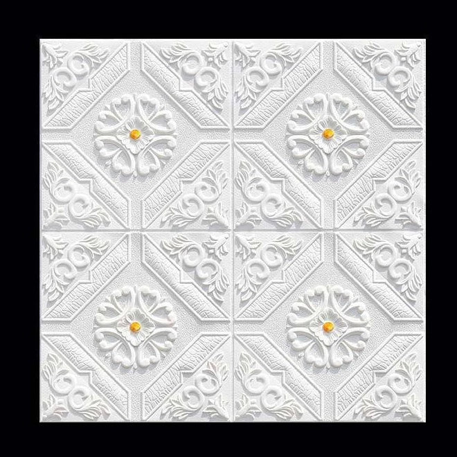 Hoptech - Wallpaper Tempel Sticker Dinding FOAM Timbul 3D Classic Motif Batik 70 x 77 cm