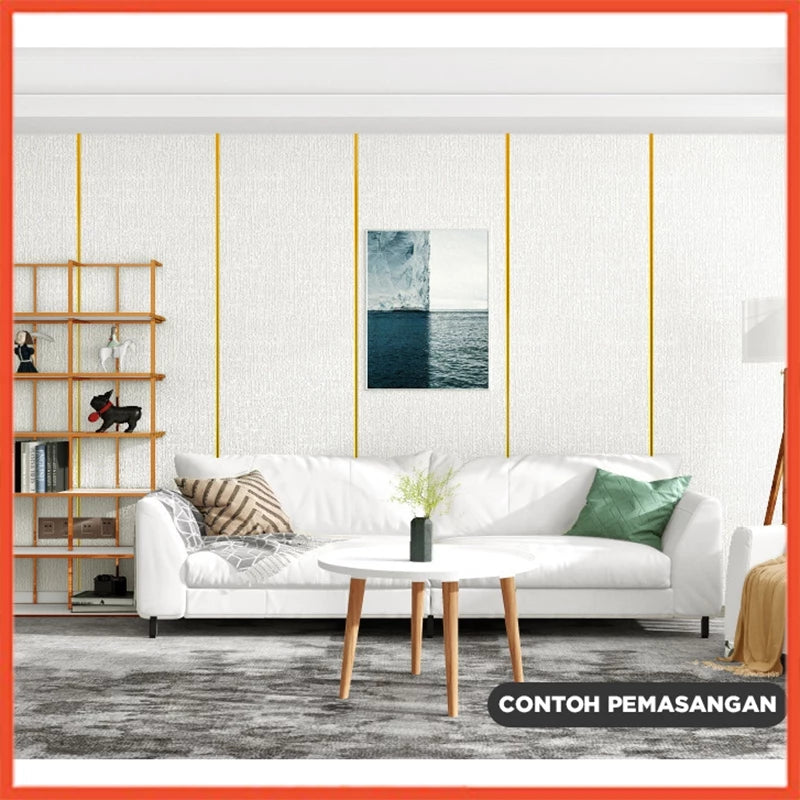 contoh pemasangan wallpaper list gold