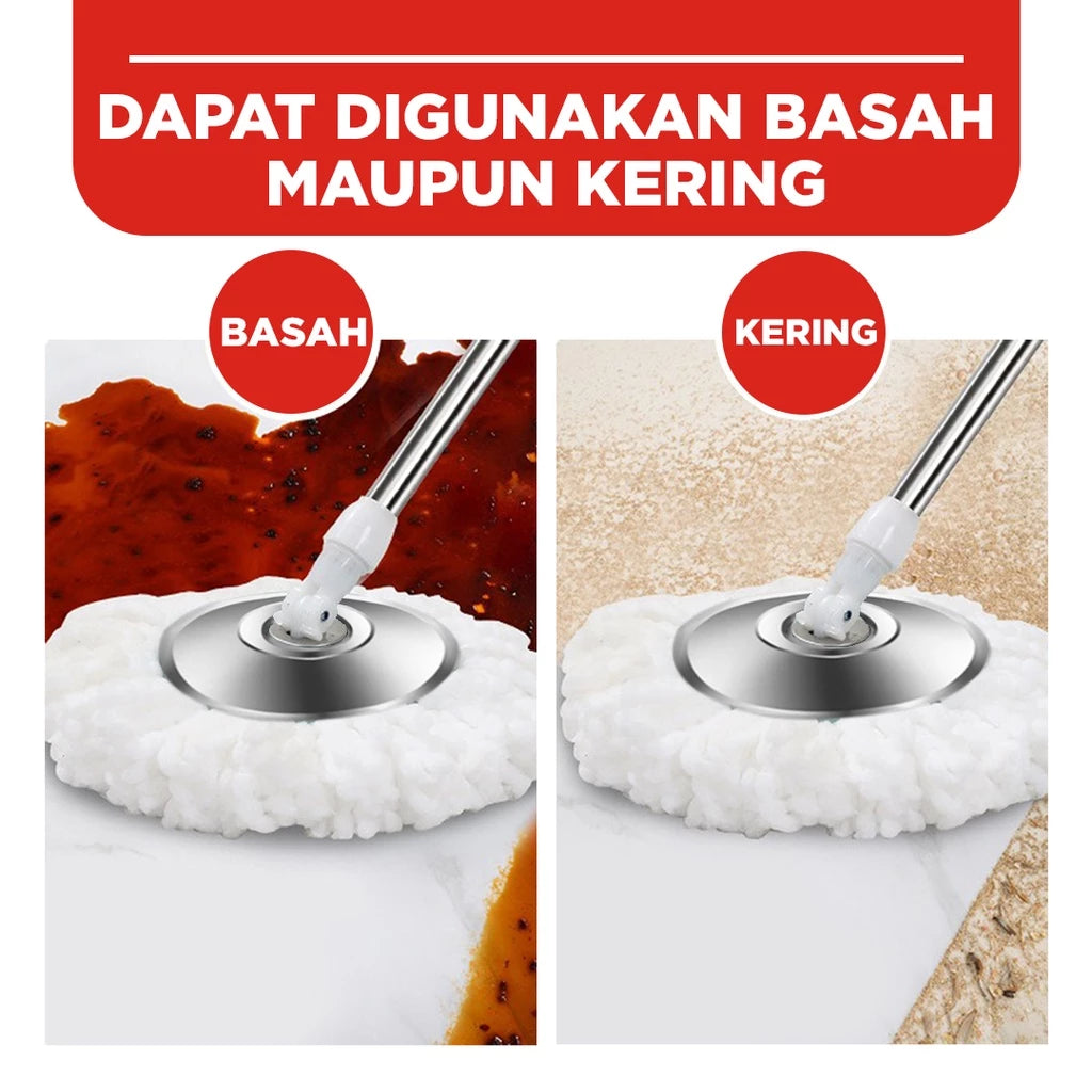 Hoptech - ALAT PEL LANTAI MOP DENGAN ROL PRAKTIS KAIN PEL PUTAR SPIN MOP 6L BUCKET ULTRA MOP