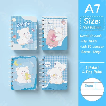 Mini Notebook 1 Pack 4 Pcs Small Scrapbook Note Book Small Note Book 50 Sheets