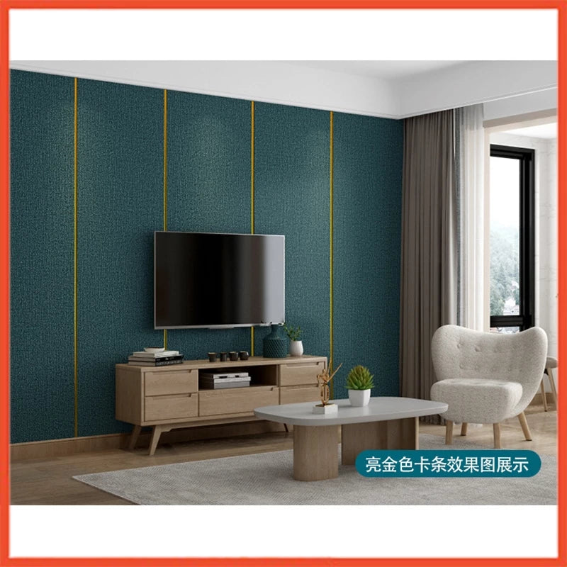 contoh pemasangan wallpaper list gold