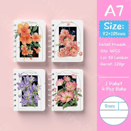 Mini Notebook 1 Pack 4 Pcs Small Scrapbook Note Book Small Note Book 50 Sheets