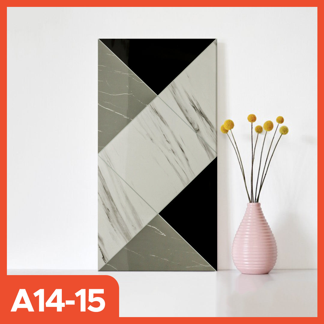 Hoptech - Wallpaper dinding Vinyl Marble Motif Kayu 30 x 60 cm 0,3cm Stiker Keramik A14