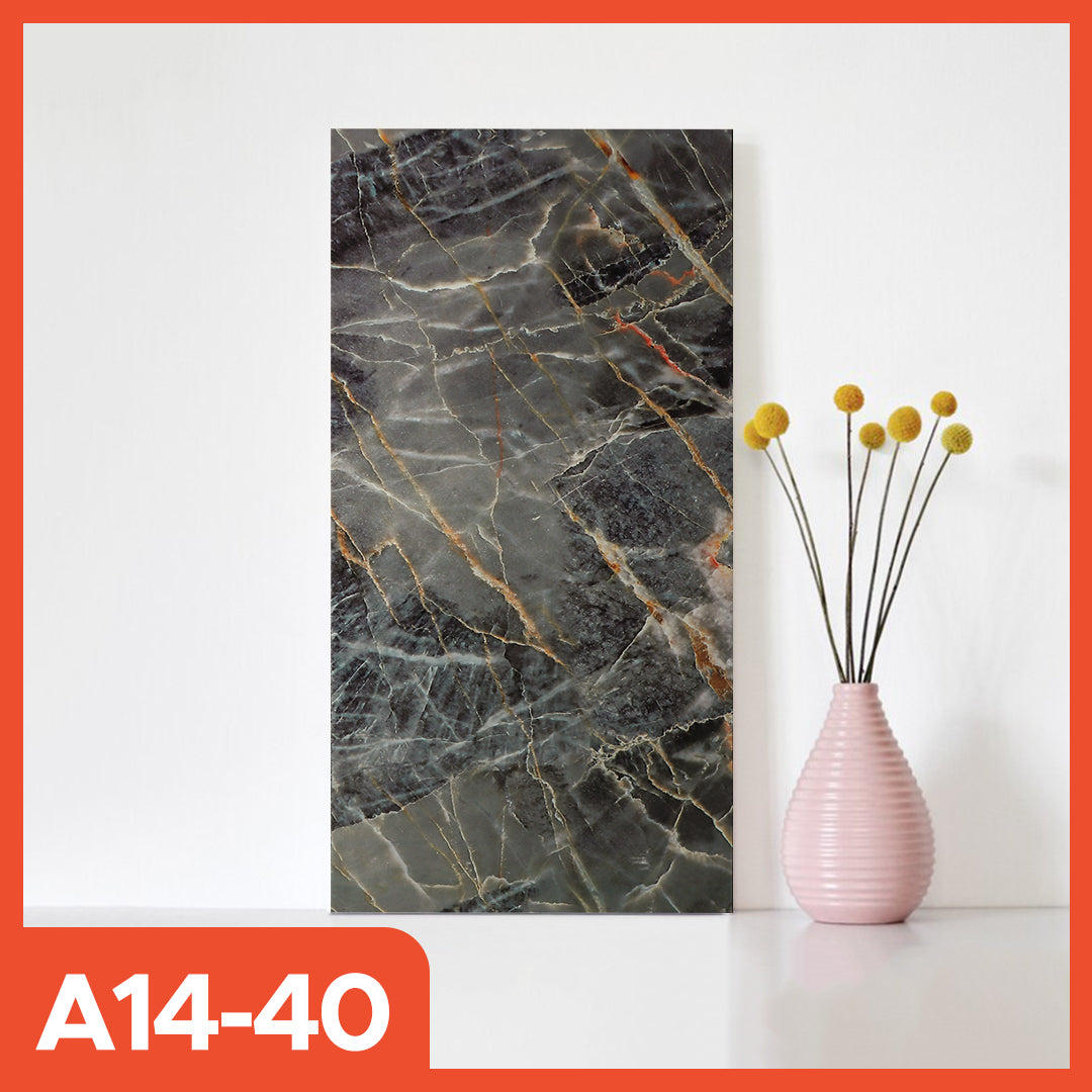 Hoptech - Wallpaper dinding Vinyl Marble Motif Kayu 30 x 60 cm 0,3cm Stiker Keramik A14