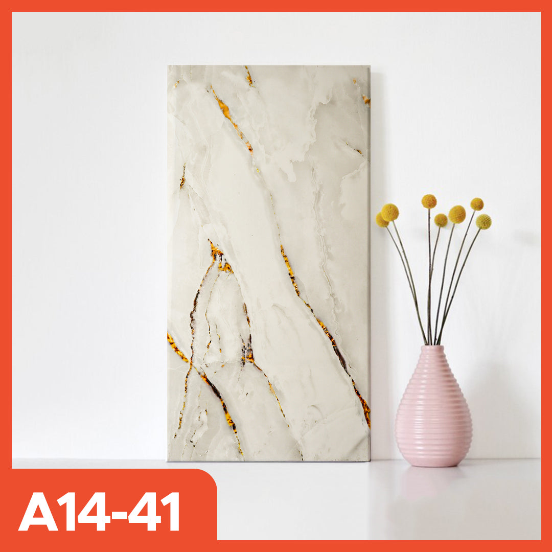 Hoptech - Wallpaper dinding Vinyl Marble Motif Kayu 30 x 60 cm 0,3cm Stiker Keramik A14