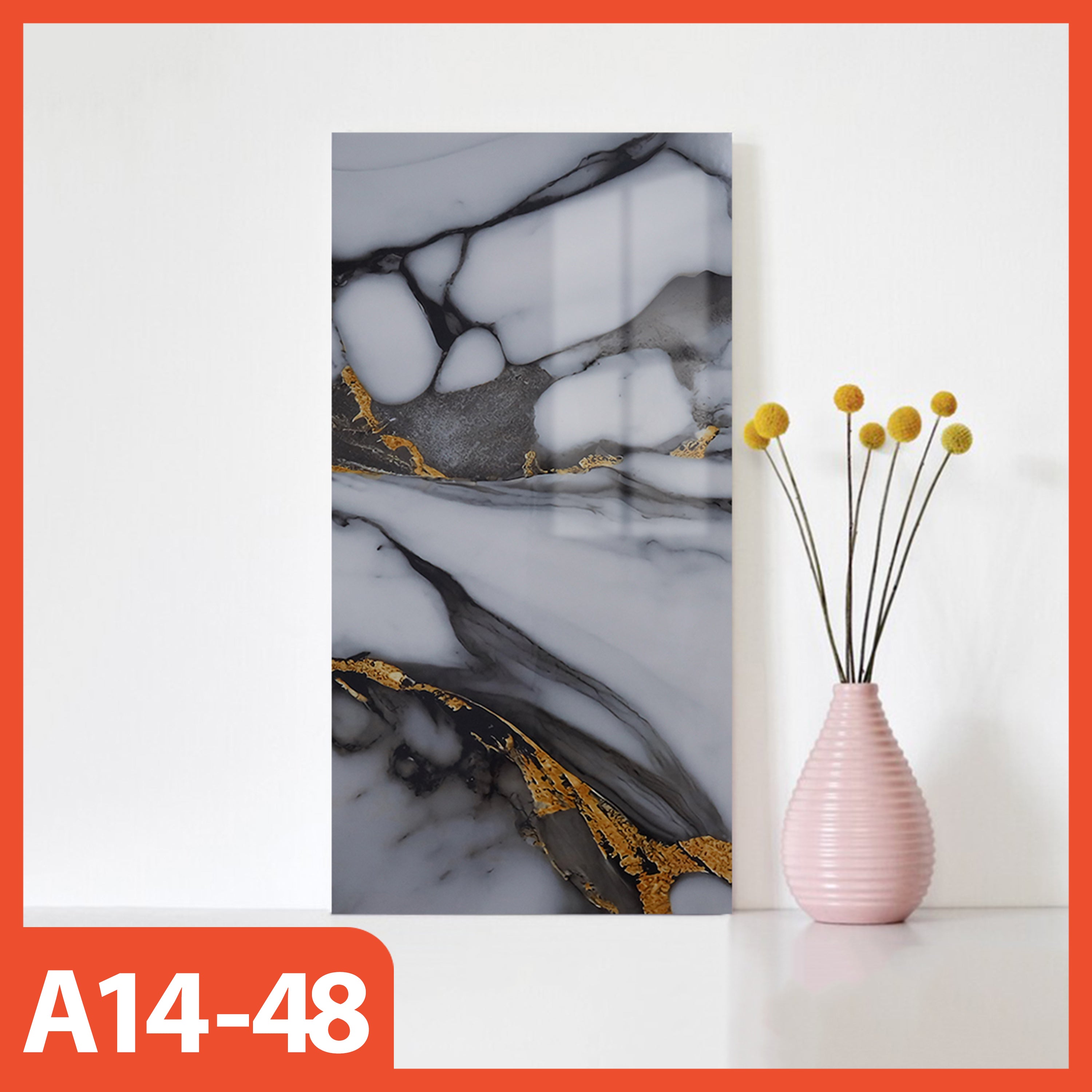Hoptech - Wallpaper dinding Vinyl Marble Motif Kayu 30 x 60 cm 0,3cm Stiker Keramik A14
