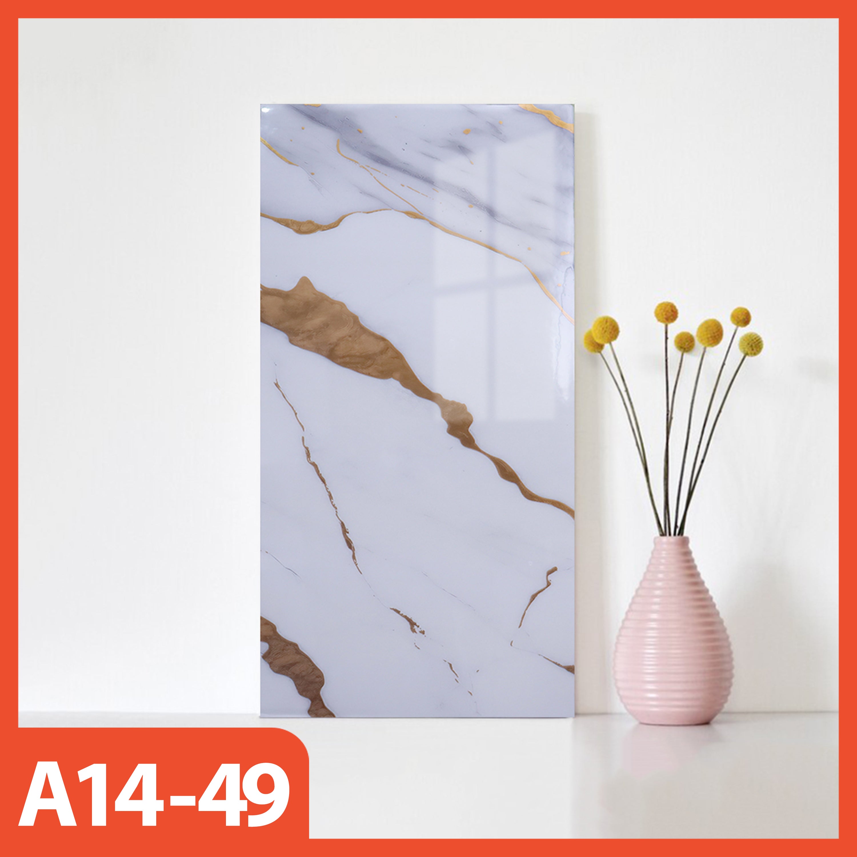 Hoptech - Wallpaper dinding Vinyl Marble Motif Kayu 30 x 60 cm 0,3cm Stiker Keramik A14