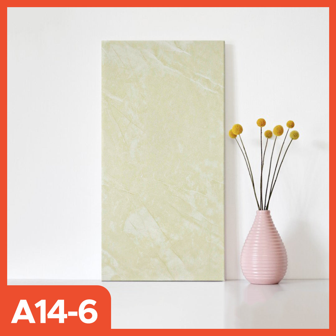 Hoptech - Wallpaper dinding Vinyl Marble Motif Kayu 30 x 60 cm 0,3cm Stiker Keramik A14