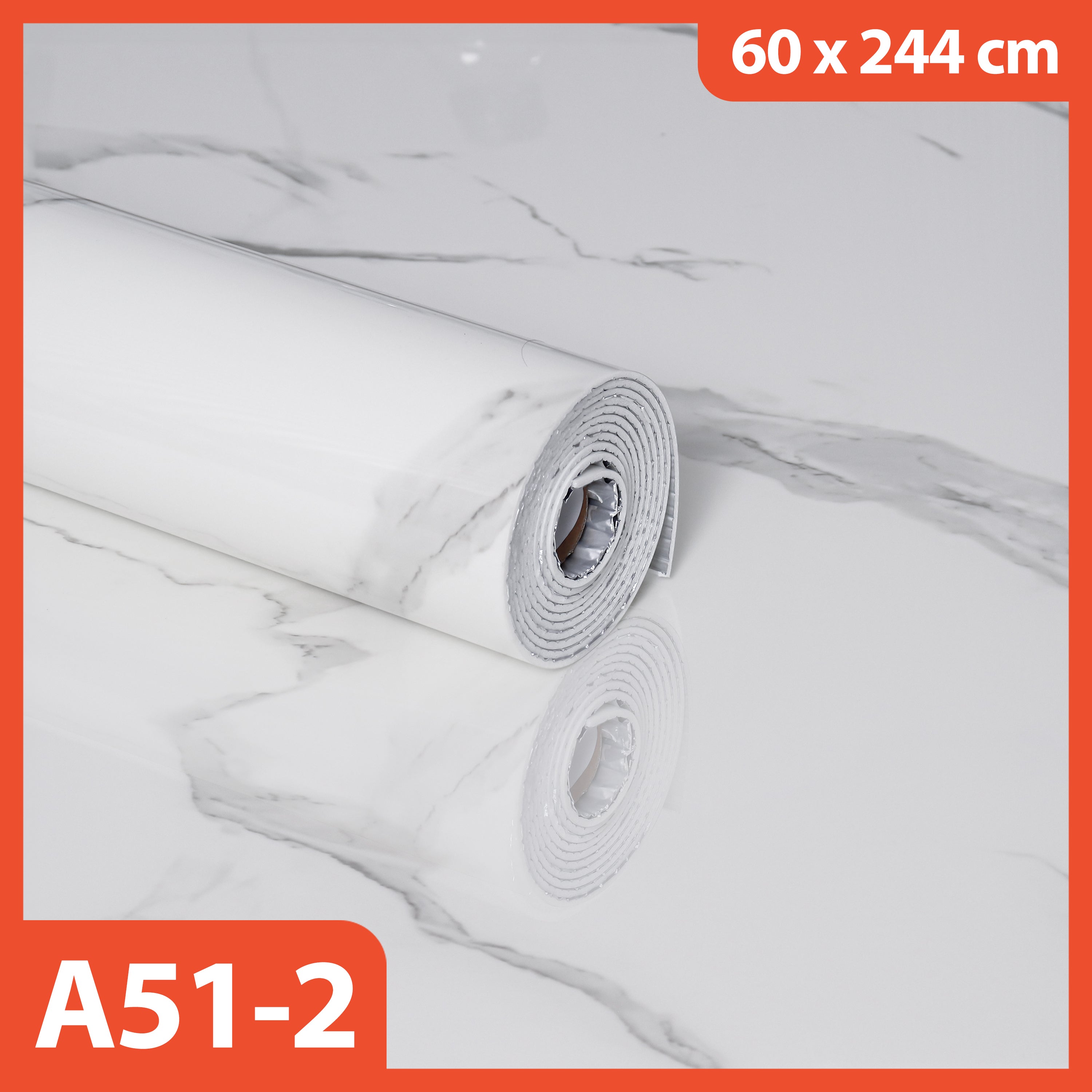 Hoptech - Wallpaper Dinding Motif Marmer Vinyl Waterproof 60x244cm PET Foam Roll Sticker Dekorasi