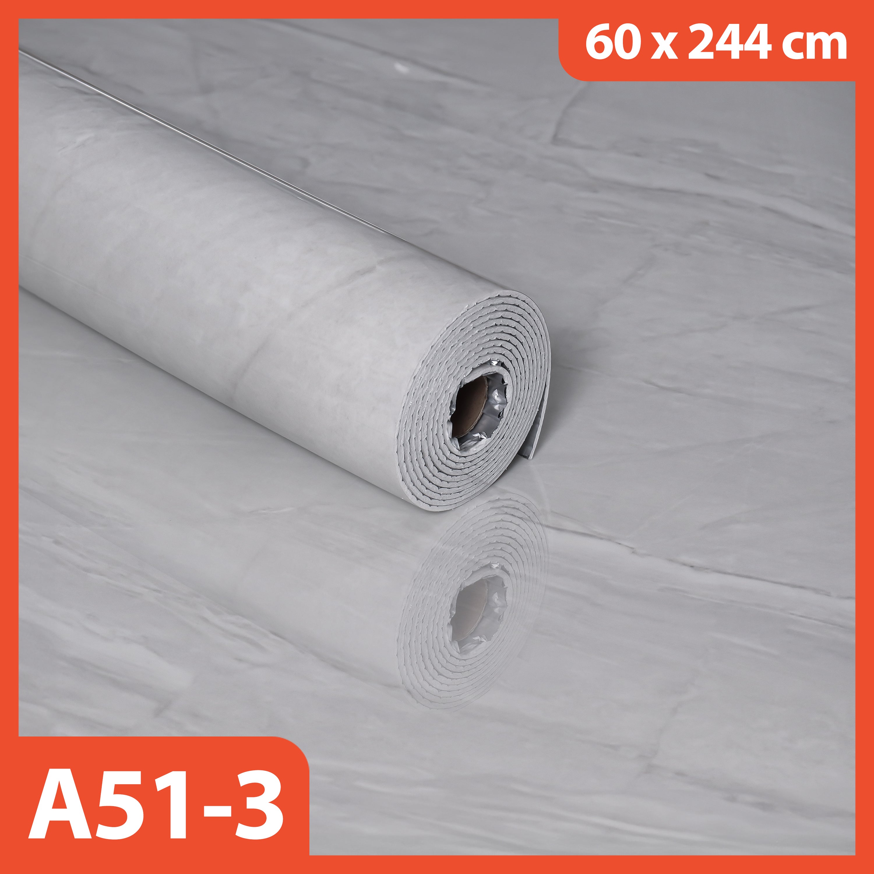Hoptech - Wallpaper Dinding Motif Marmer Vinyl Waterproof 60x244cm PET Foam Roll Sticker Dekorasi