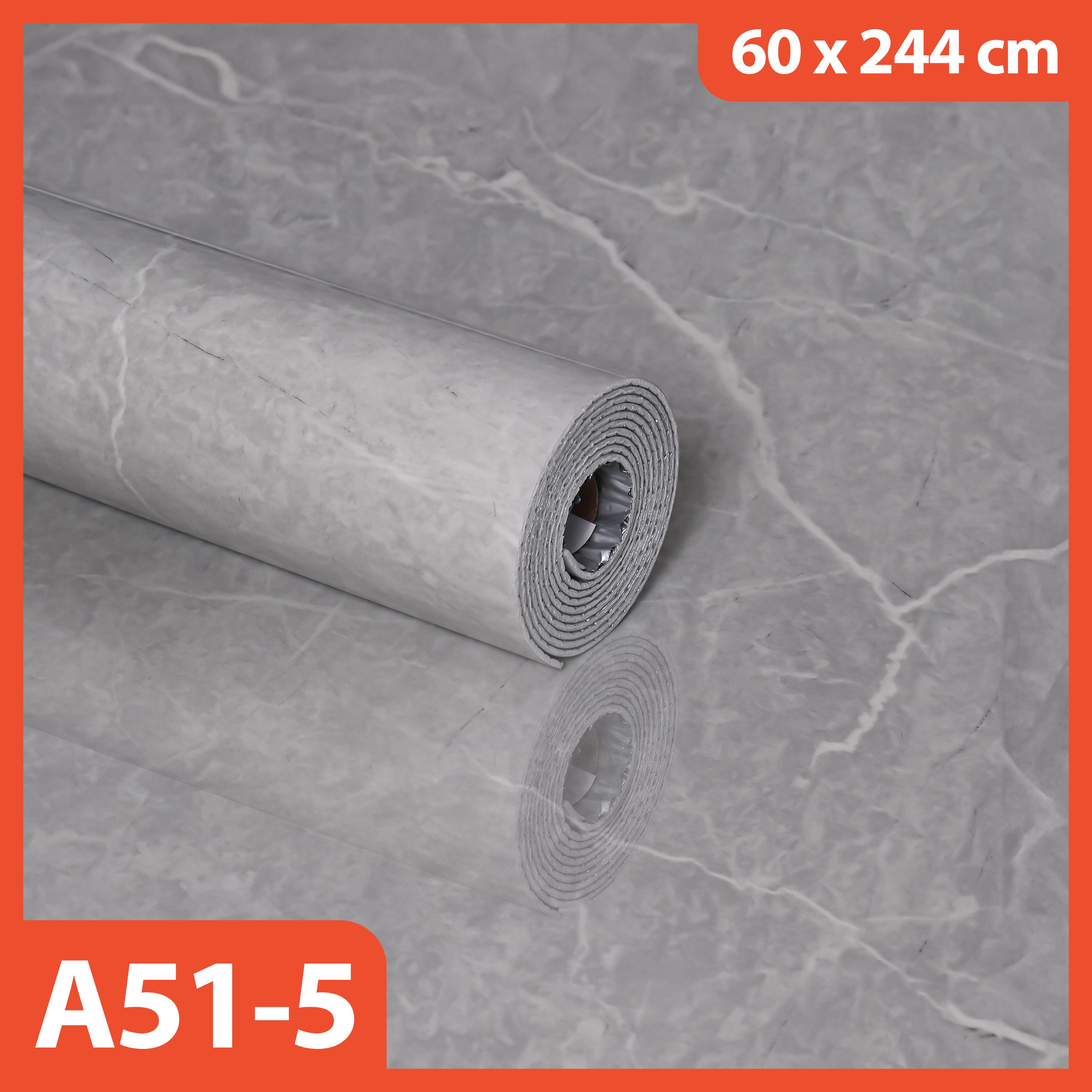 Hoptech - Wallpaper Dinding Motif Marmer Vinyl Waterproof 60x244cm PET Foam Roll Sticker Dekorasi