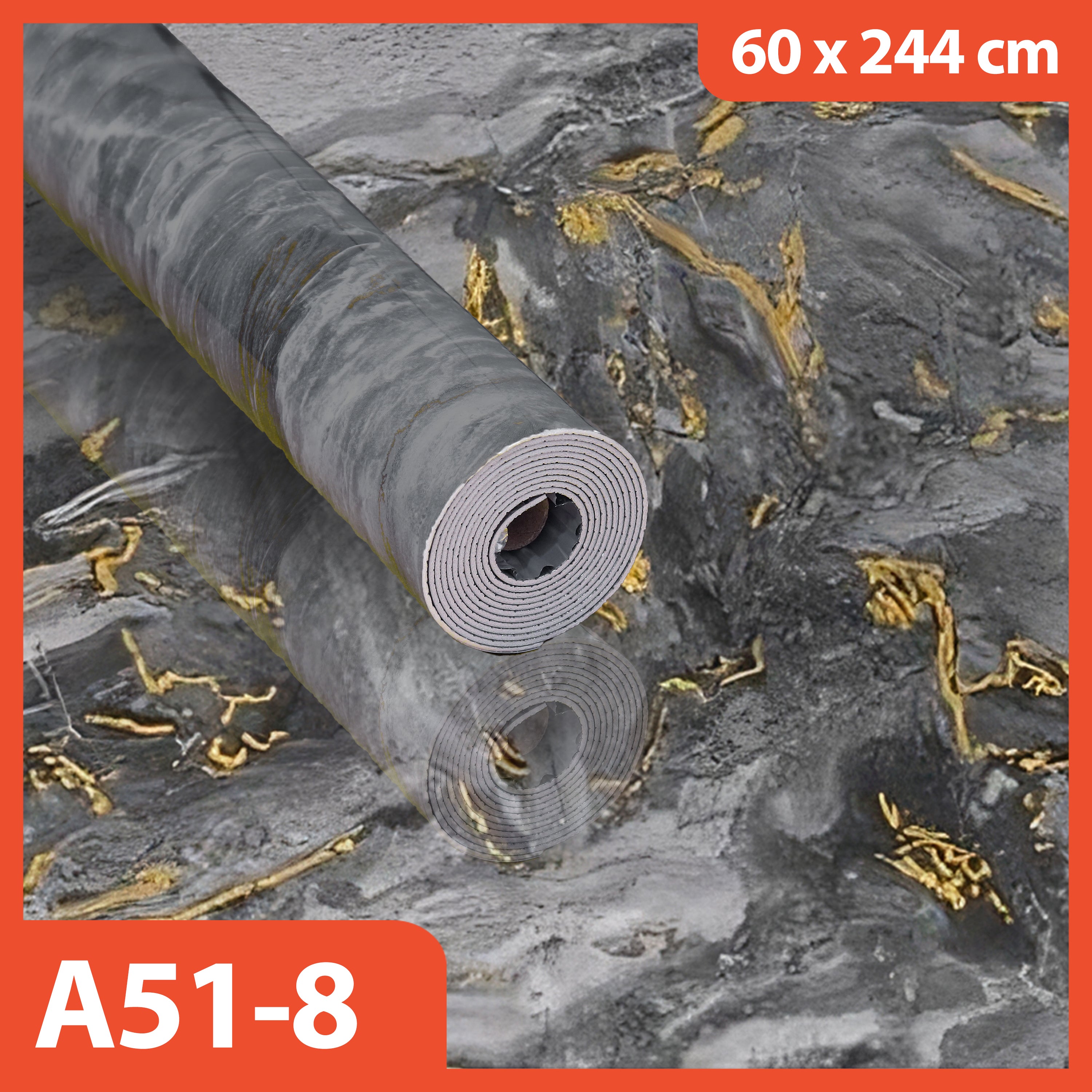 Hoptech - Wallpaper Dinding Motif Marmer Vinyl Waterproof 60x244cm PET Foam Roll Sticker Dekorasi