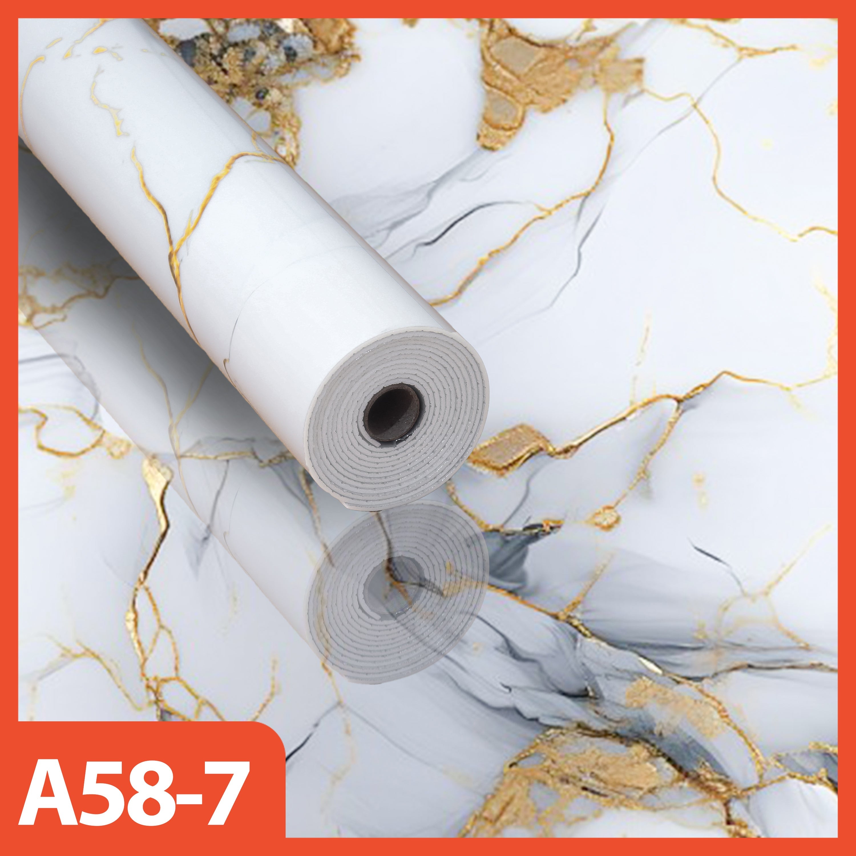 Hoptech - Wallpaper Dinding Motif Marble Roll 120 x 280cm Sticker Kamar Dekorasi PET Panjang 2.8 Meter A58