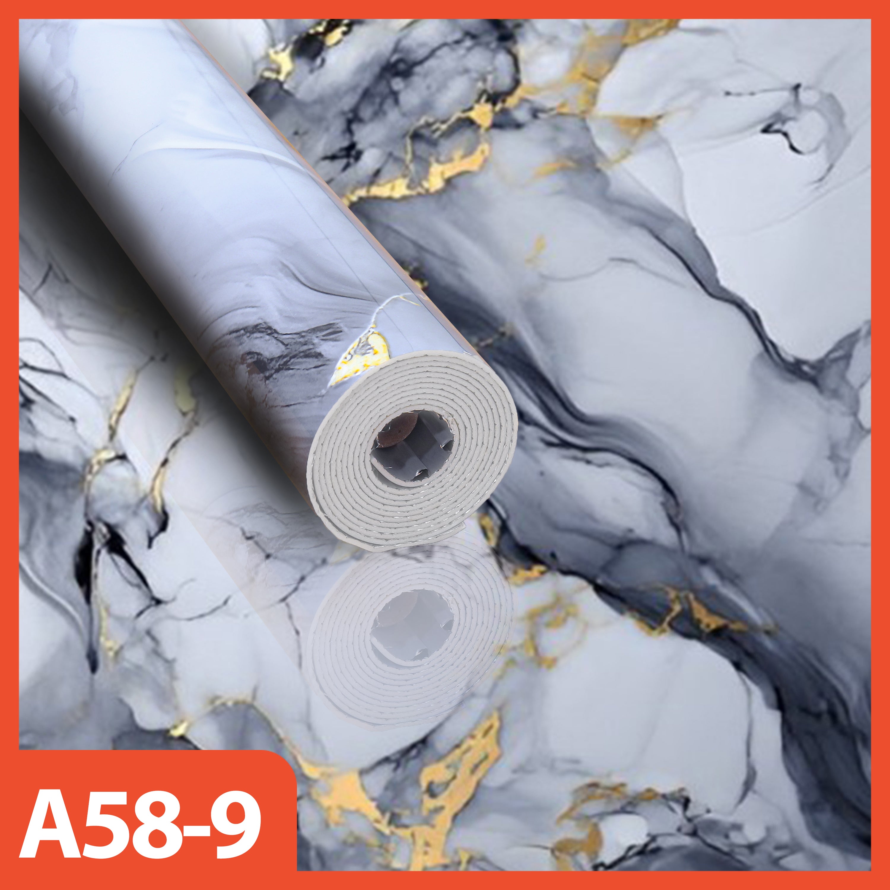 Hoptech - Wallpaper Dinding Motif Marble Roll 120 x 280cm Sticker Kamar Dekorasi PET Panjang 2.8 Meter A58