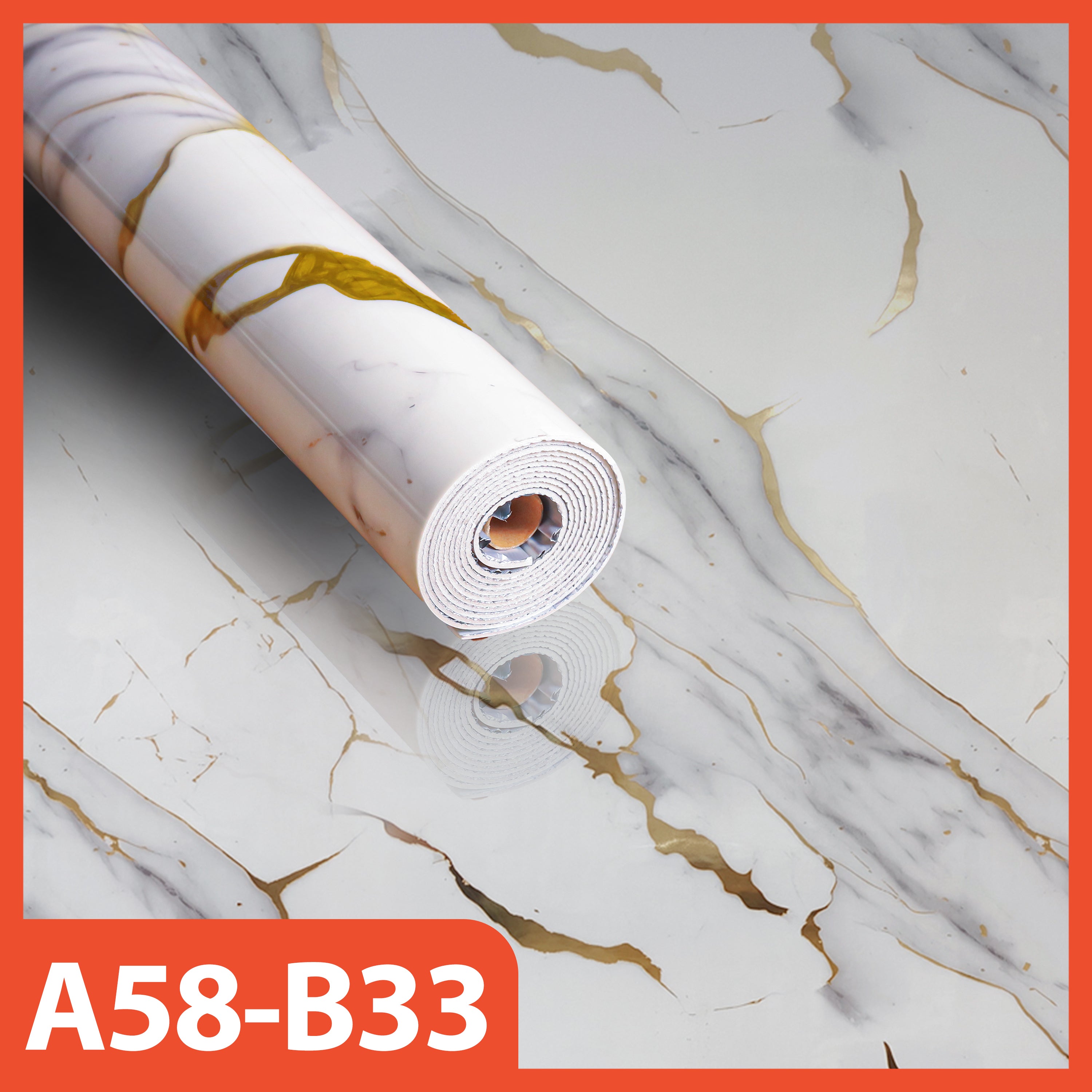 Hoptech - Wallpaper Dinding Motif Marble Roll 120 x 280cm Sticker Kamar Dekorasi PET Panjang 2.8 Meter A58