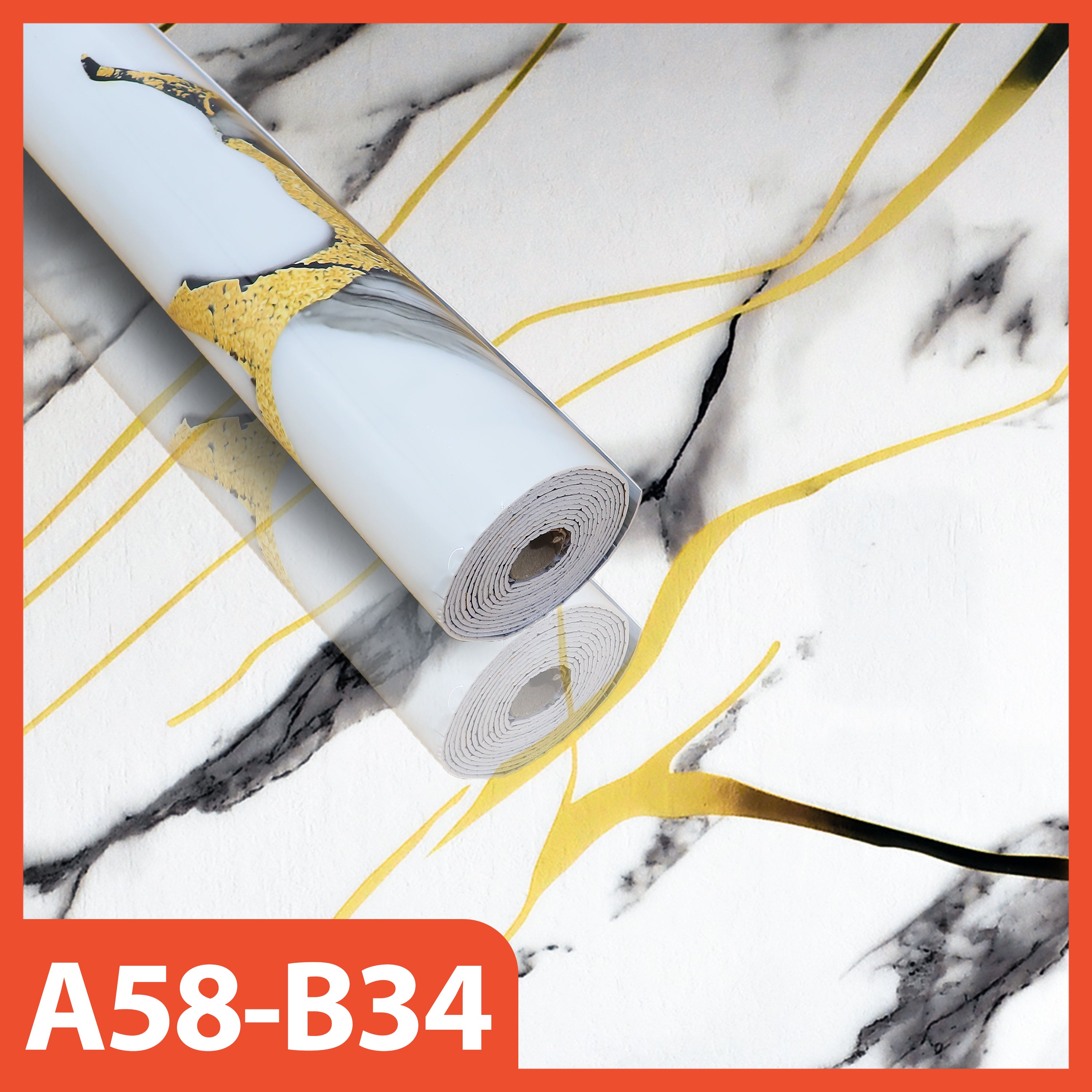 Hoptech - Wallpaper Dinding Motif Marble Roll 120 x 280cm Sticker Kamar Dekorasi PET Panjang 2.8 Meter A58
