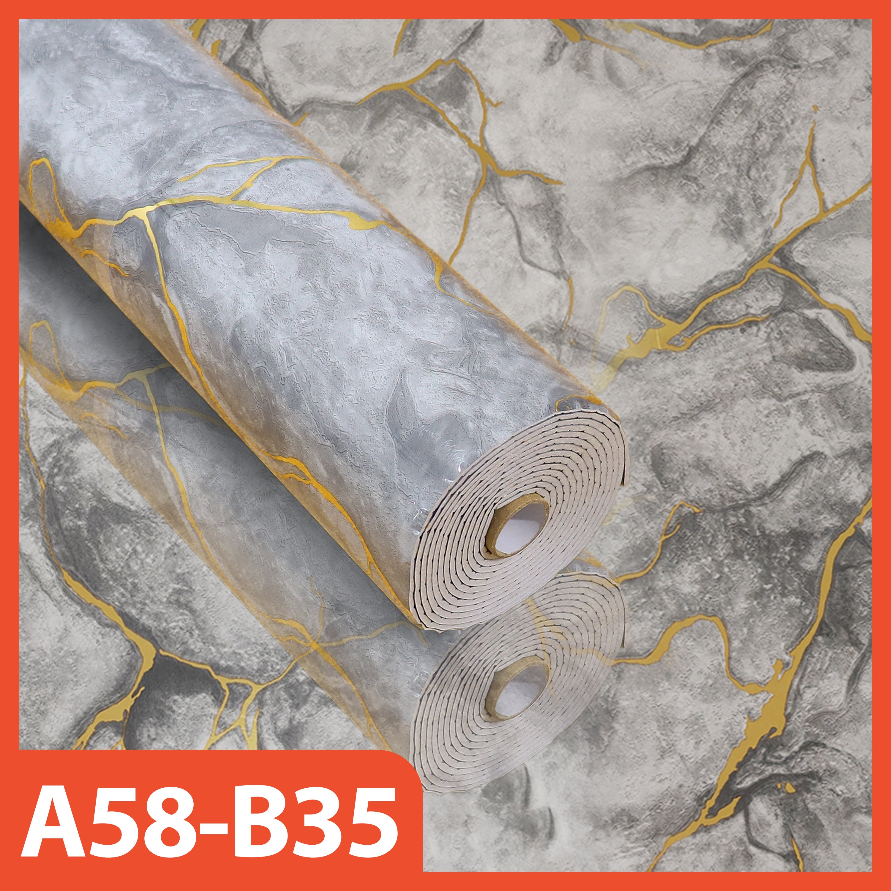 Hoptech - Wallpaper Dinding Motif Marble Roll 120 x 280cm Sticker Kamar Dekorasi PET Panjang 2.8 Meter A58
