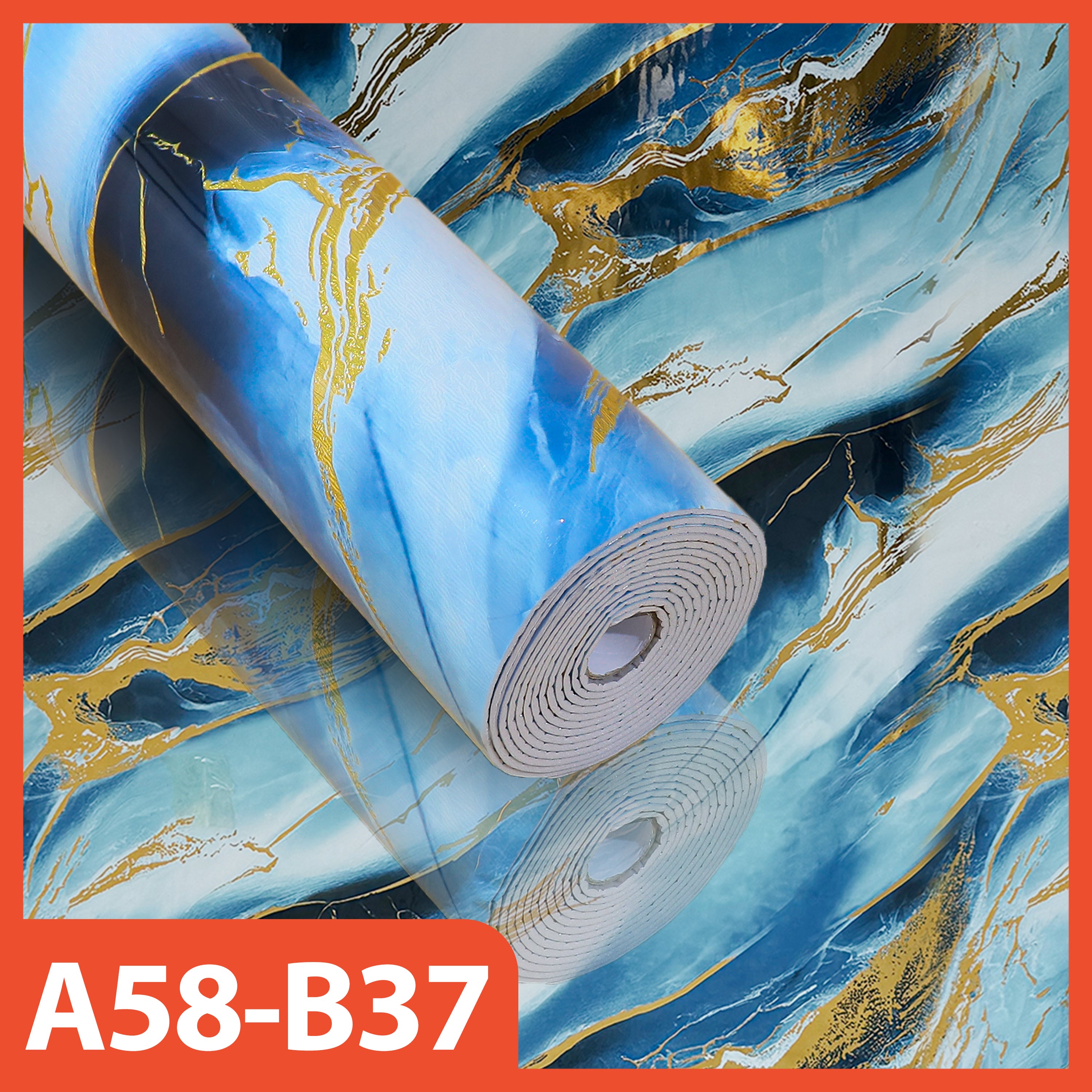 Hoptech - Wallpaper Dinding Motif Marble Roll 120 x 280cm Sticker Kamar Dekorasi PET Panjang 2.8 Meter A58