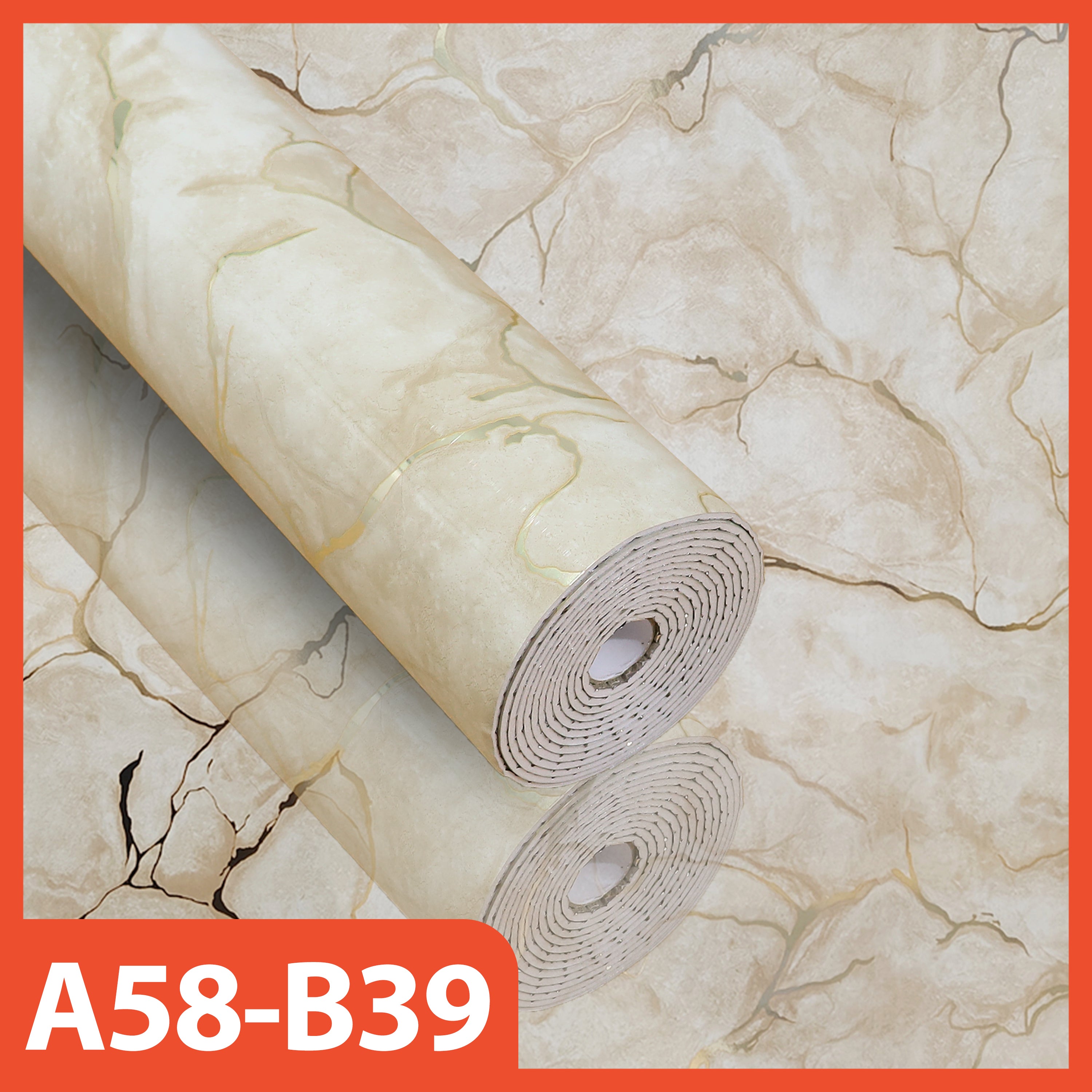 Hoptech - Wallpaper Dinding Motif Marble Roll 120 x 280cm Sticker Kamar Dekorasi PET Panjang 2.8 Meter A58
