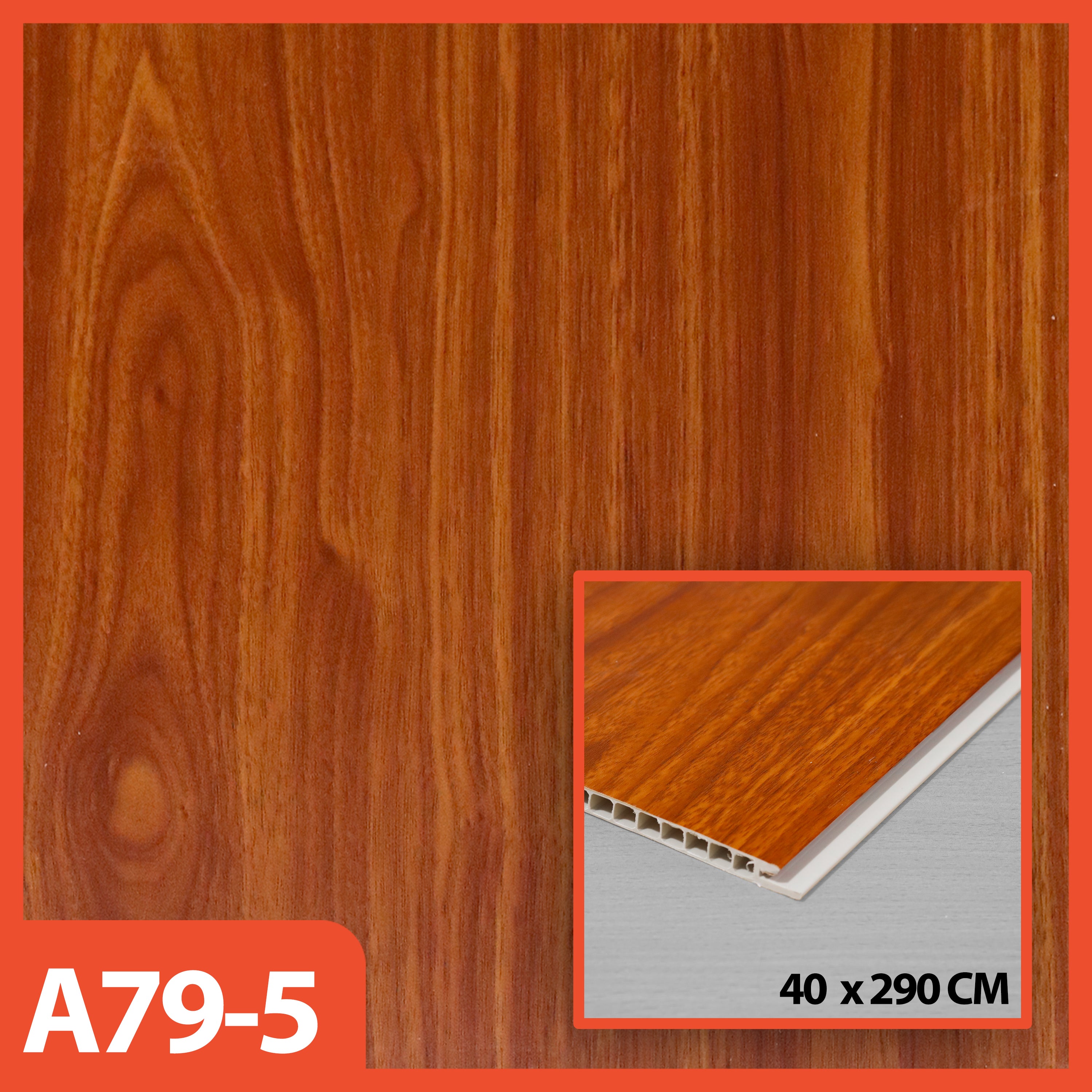 HOPTECH - PVC Wallboard 2.90 Meters Long, 40 Cm Wide, 8.5 Mm Thick, WPC Wall Panel Premium Wall Decoration