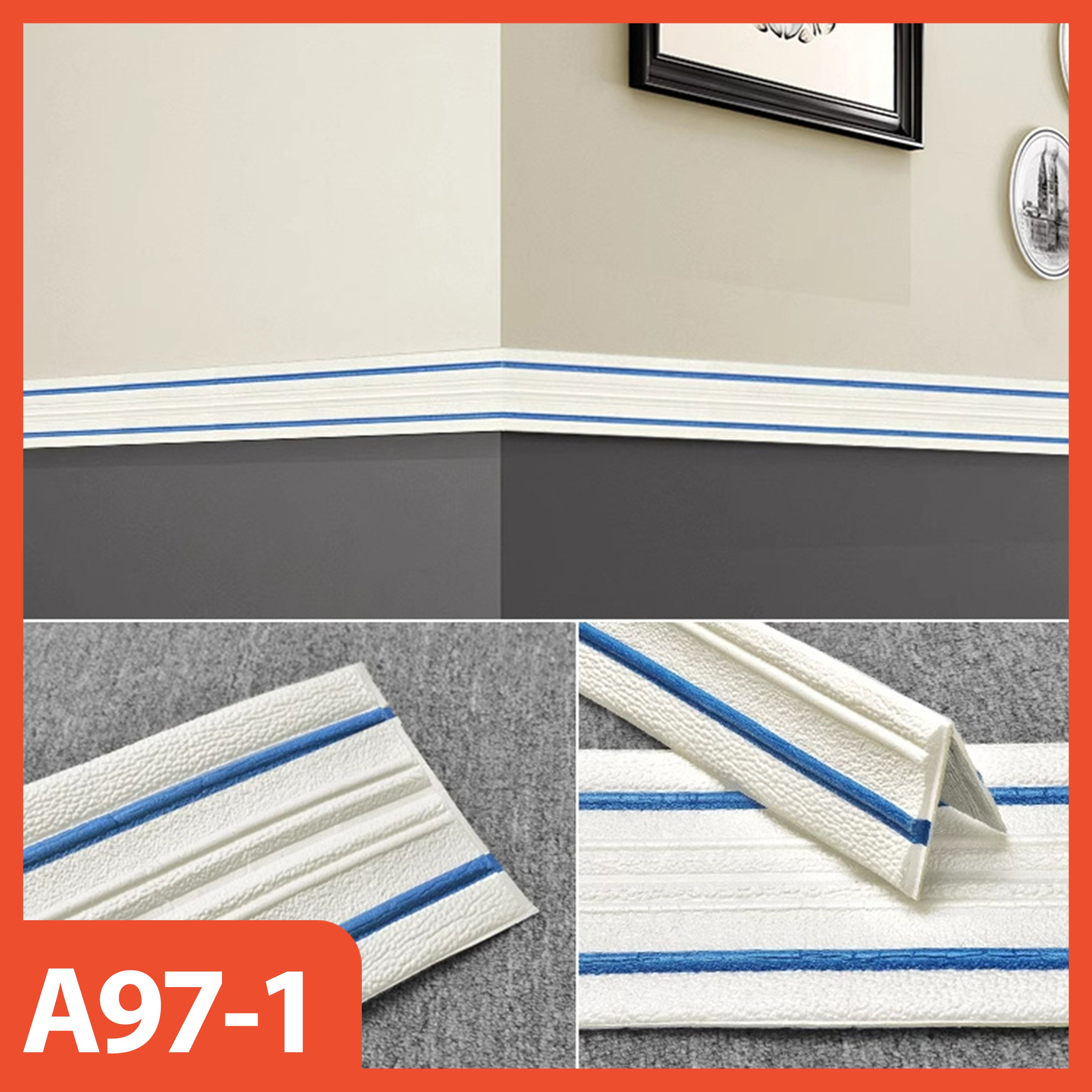 sTICKER DINDING LIST 3D | LIST FOAM DINDING TEBAL 0,5CM WALLPAPER LIST FOAM DENGAN UKURAN 14 X 230 CM