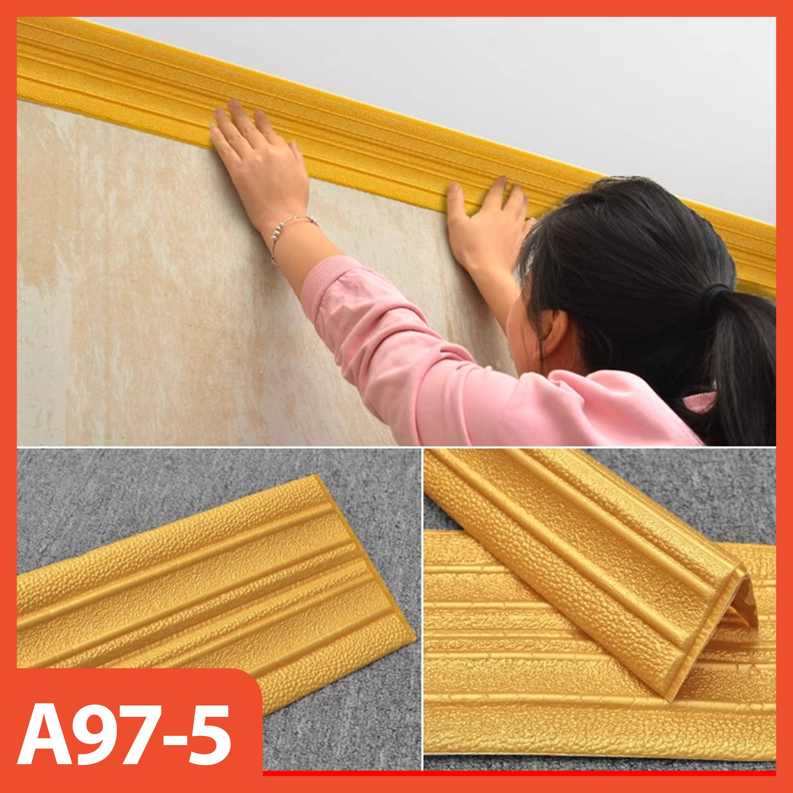 sTICKER DINDING LIST 3D | LIST FOAM DINDING TEBAL 0,5CM WALLPAPER LIST FOAM DENGAN UKURAN 14 X 230 CM
