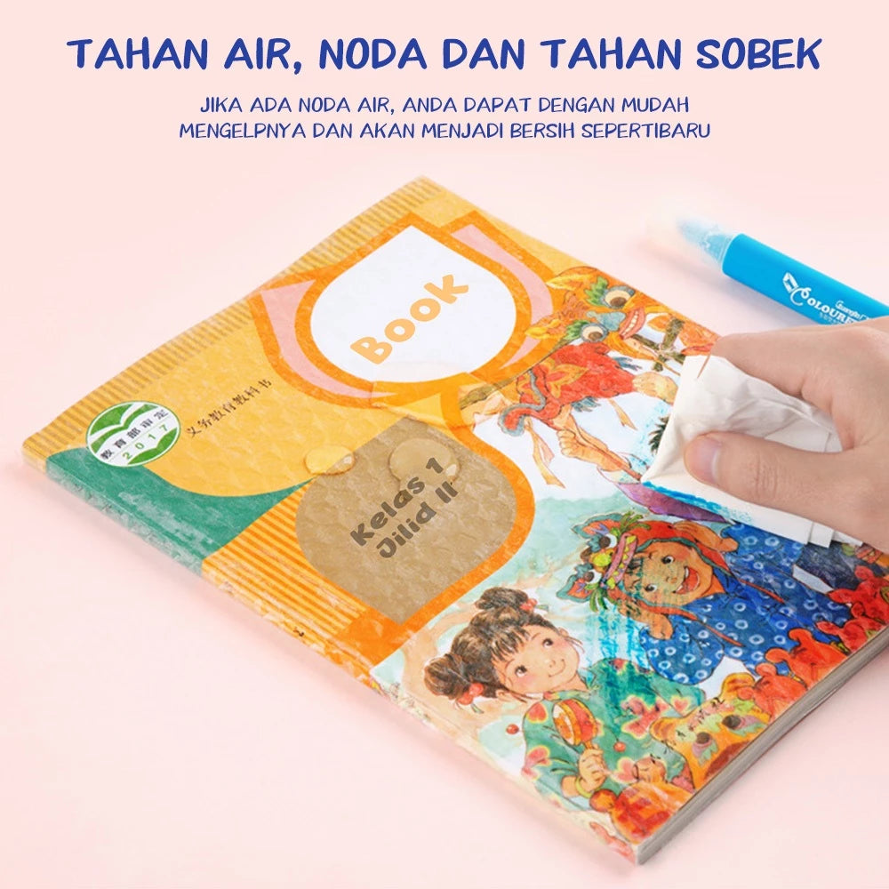 HOPTECH-Waterproof PVC Plastic Book Cover Lks Plastic Cover Protective Film Notebook 10 Sheets