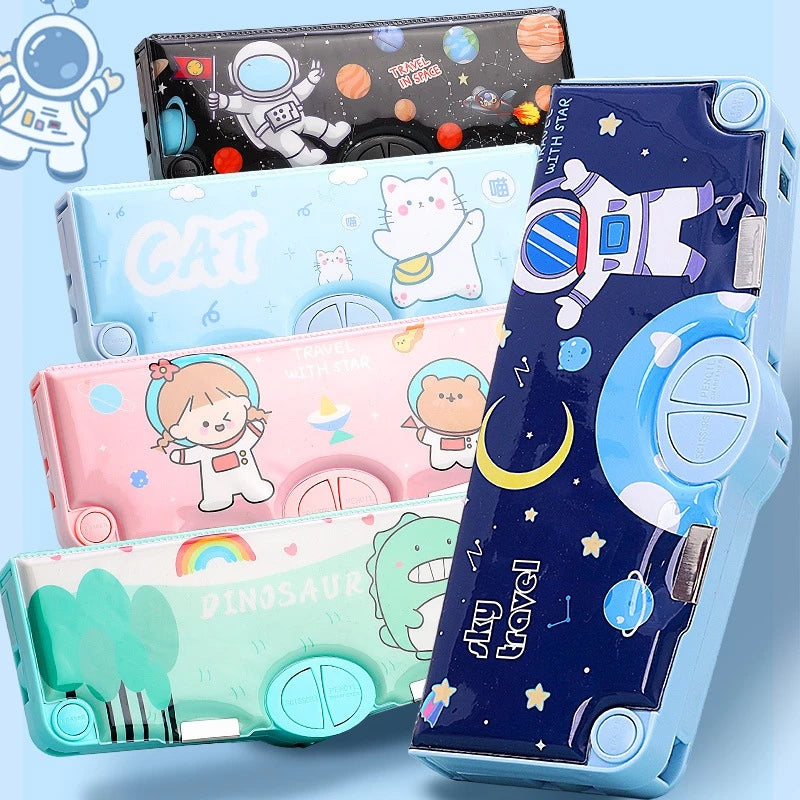 Multifunctional Pencil Case Children's Pencil Case Complete with Sharpener, Scissors, Tape, Eraser, Ruler, School Stationery