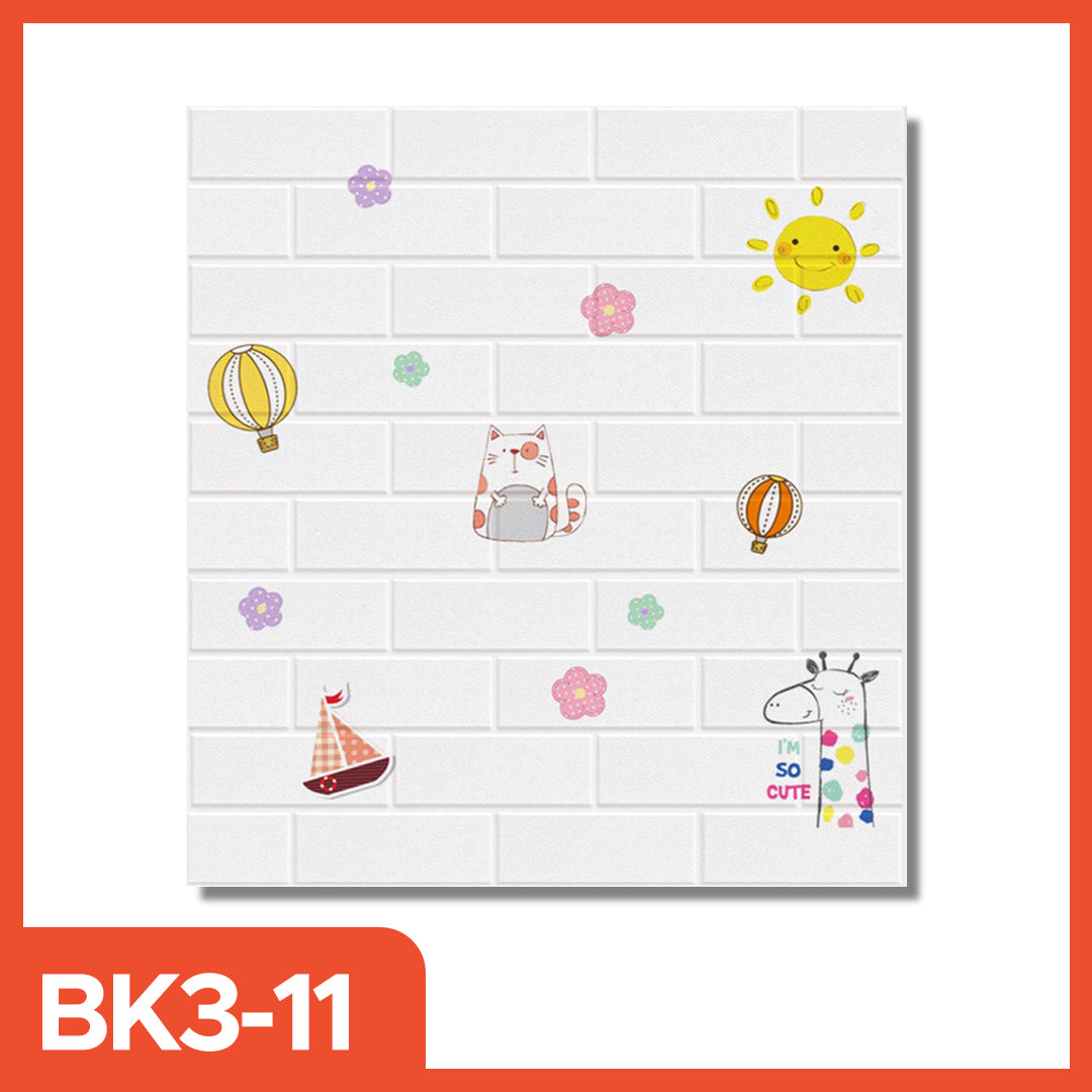 Wallpaper 3D Foam motif Anak 70x77 CM 3D Timbul Dekorasi Dinding Self Adhevice kertas stiker