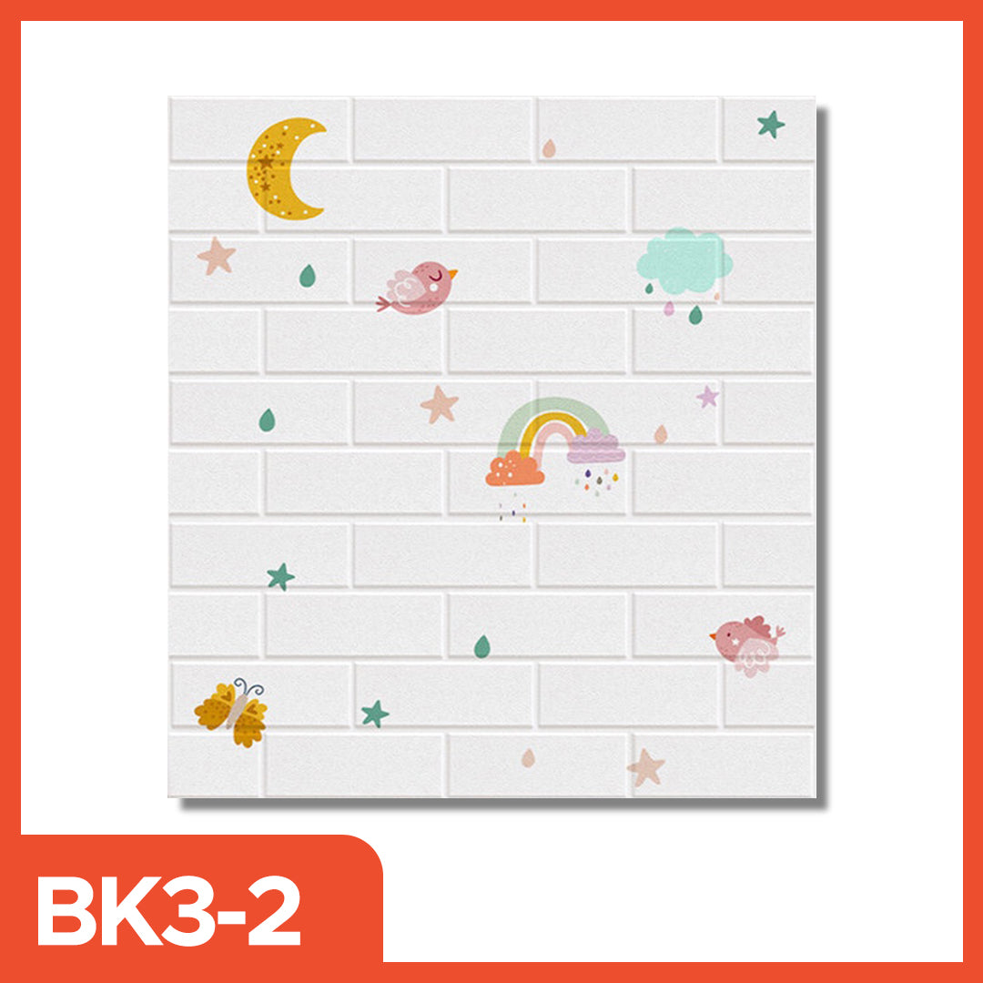 Wallpaper 3D Foam motif Anak 70x77 CM 3D Timbul Dekorasi Dinding Self Adhevice kertas stiker