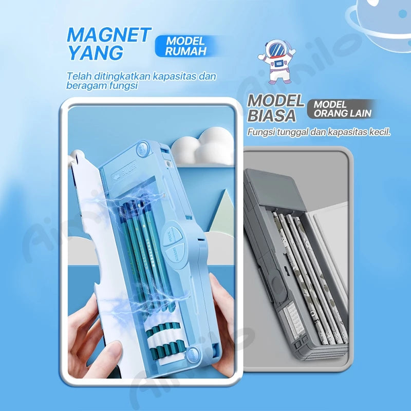 Multifunctional Pencil Case Children's Pencil Case Complete with Sharpener, Scissors, Tape, Eraser, Ruler, School Stationery