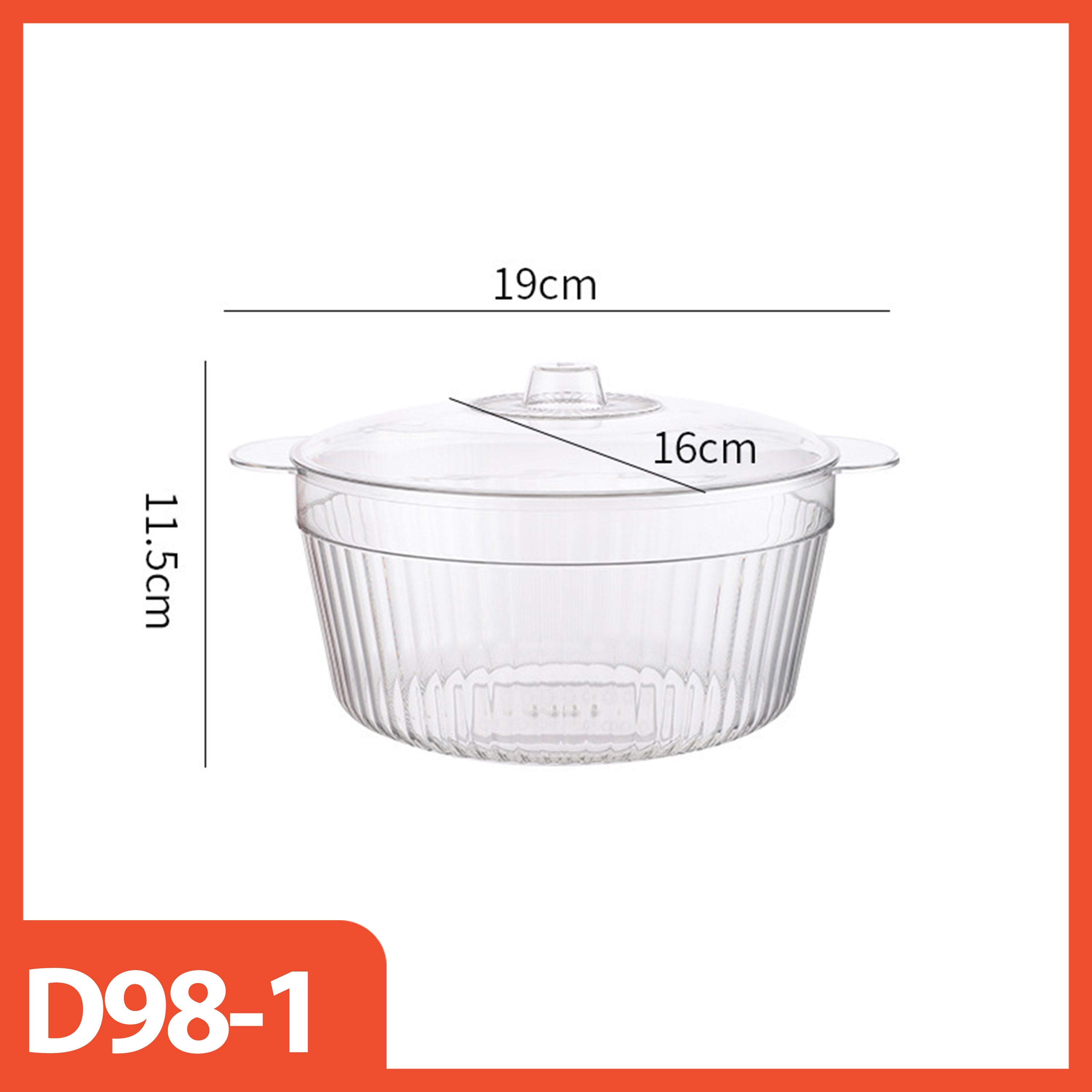 Hoptech - Mangkok PP Transparan 450ml/600ml + Tutup Premium Aesthetic | Soup / Salad / Buah / Sayur