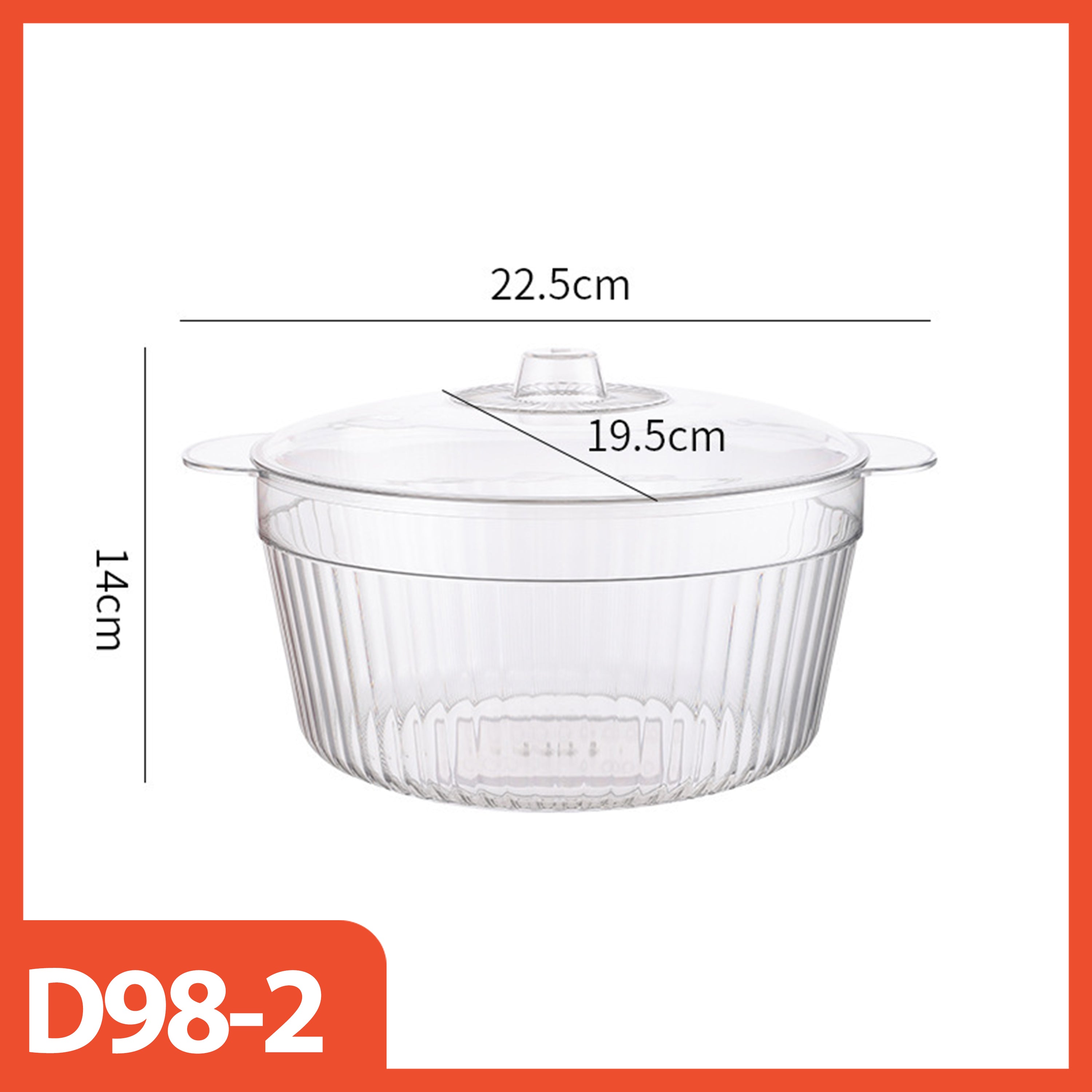 Hoptech - Mangkok PP Transparan 450ml/600ml + Tutup Premium Aesthetic | Soup / Salad / Buah / Sayur