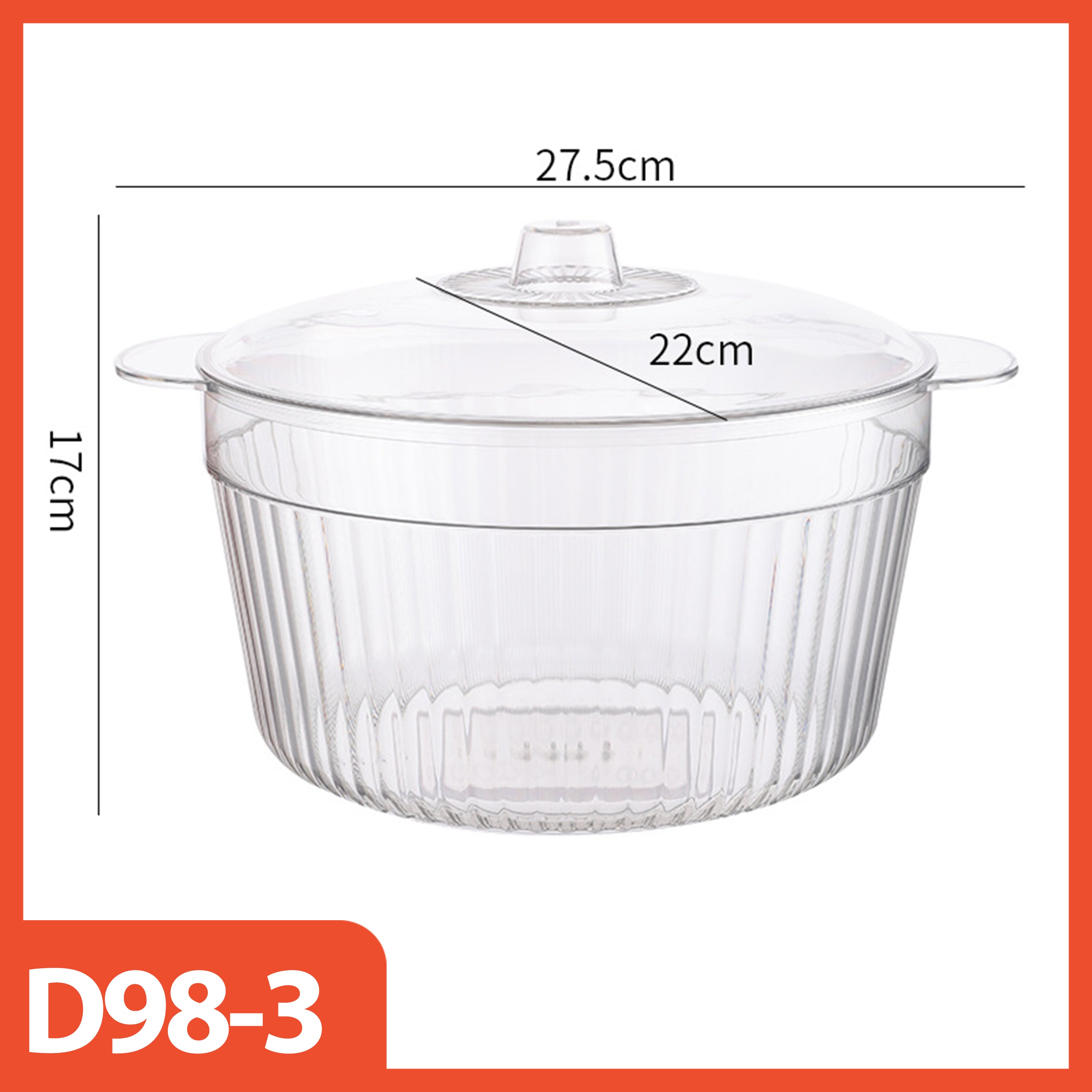 Hoptech - Mangkok PP Transparan 450ml/600ml + Tutup Premium Aesthetic | Soup / Salad / Buah / Sayur